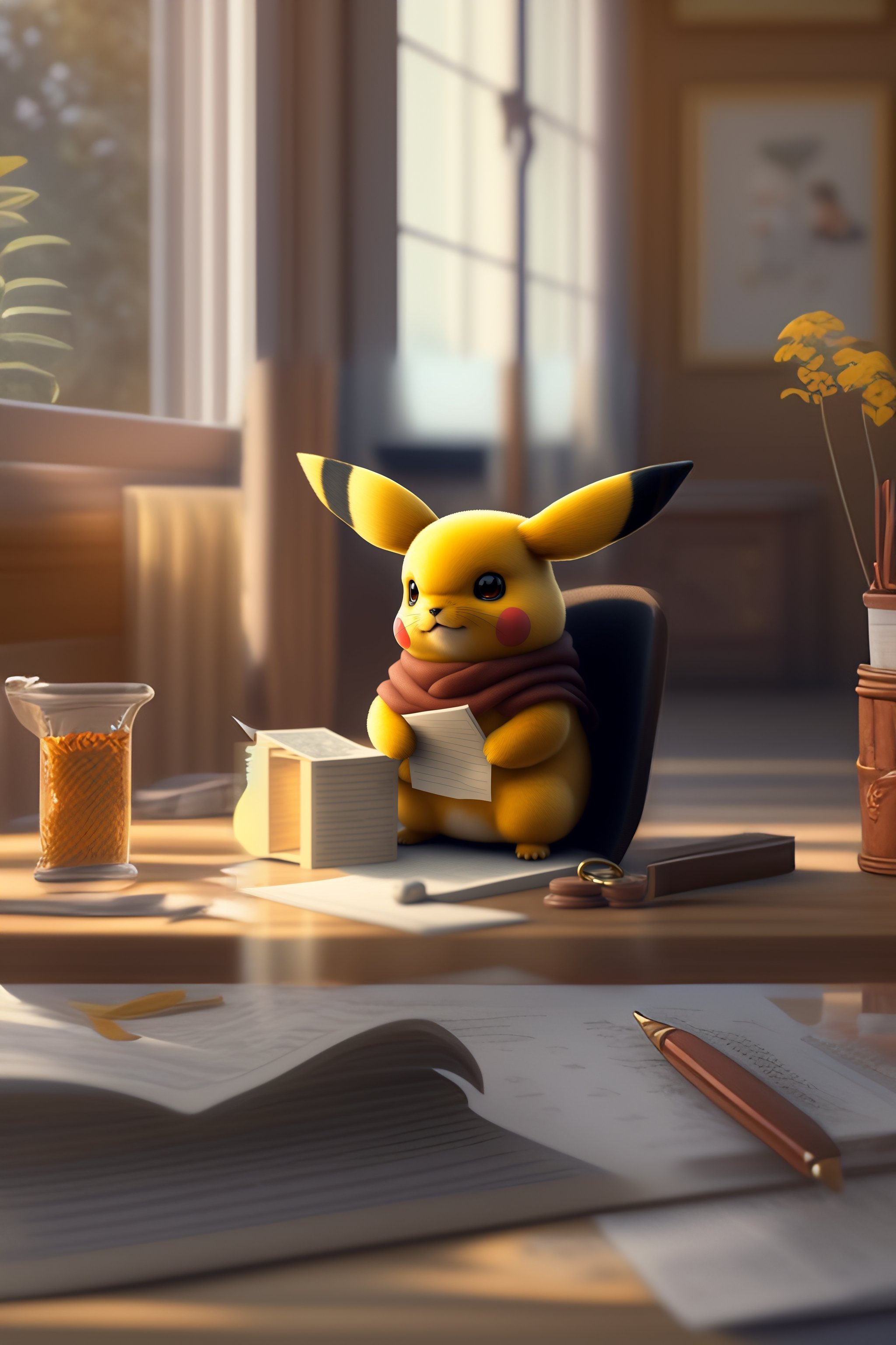 Lexica - Pikachu commiting tax fraud, paperwork, exhausted, cute ...