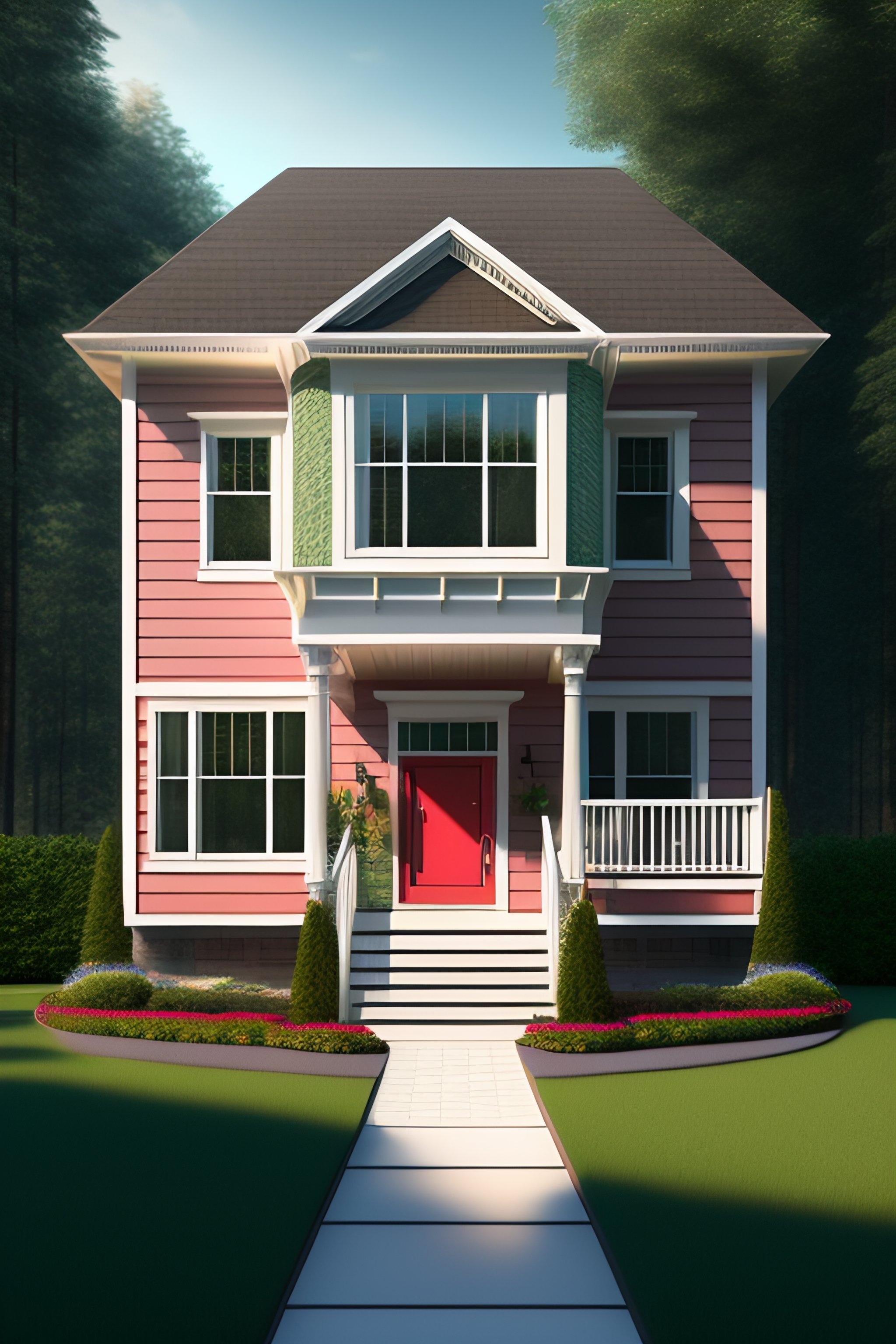 Modern Red Roof House