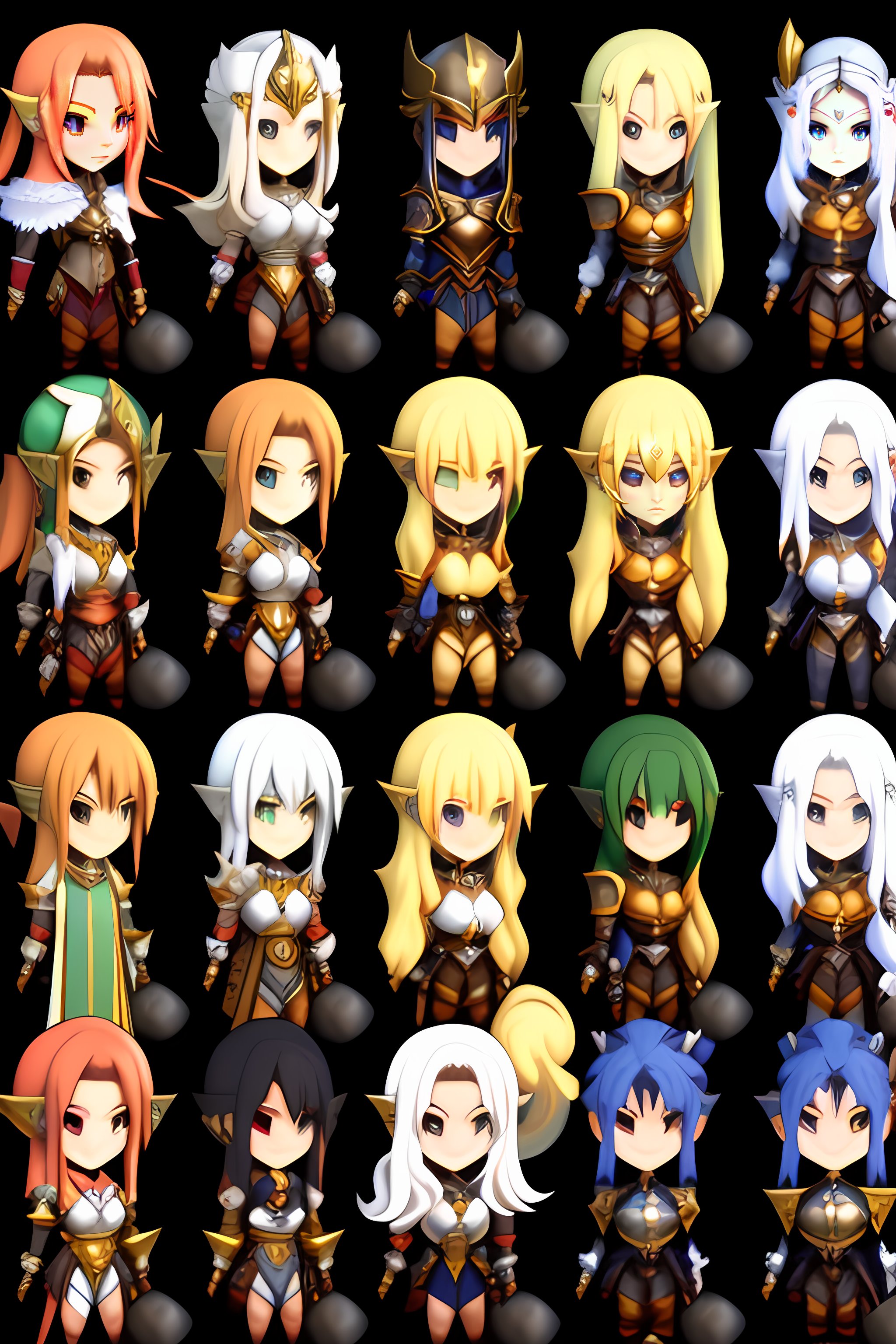 Lexica - Blonde female elf knight, 2.5d Unity sprite sheet, Octopath ...