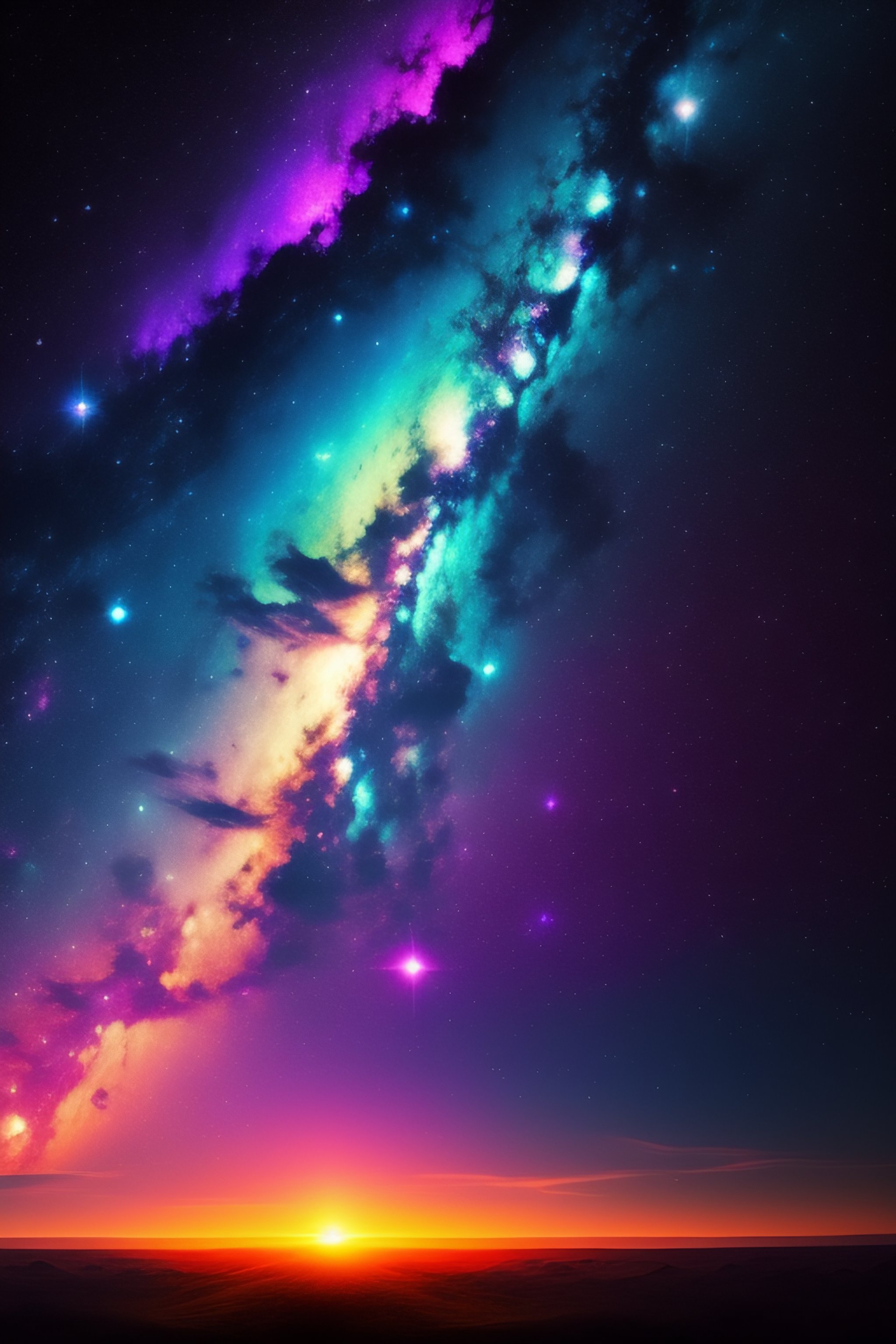 Lexica - Space wallpaper with stars, colorful milky way