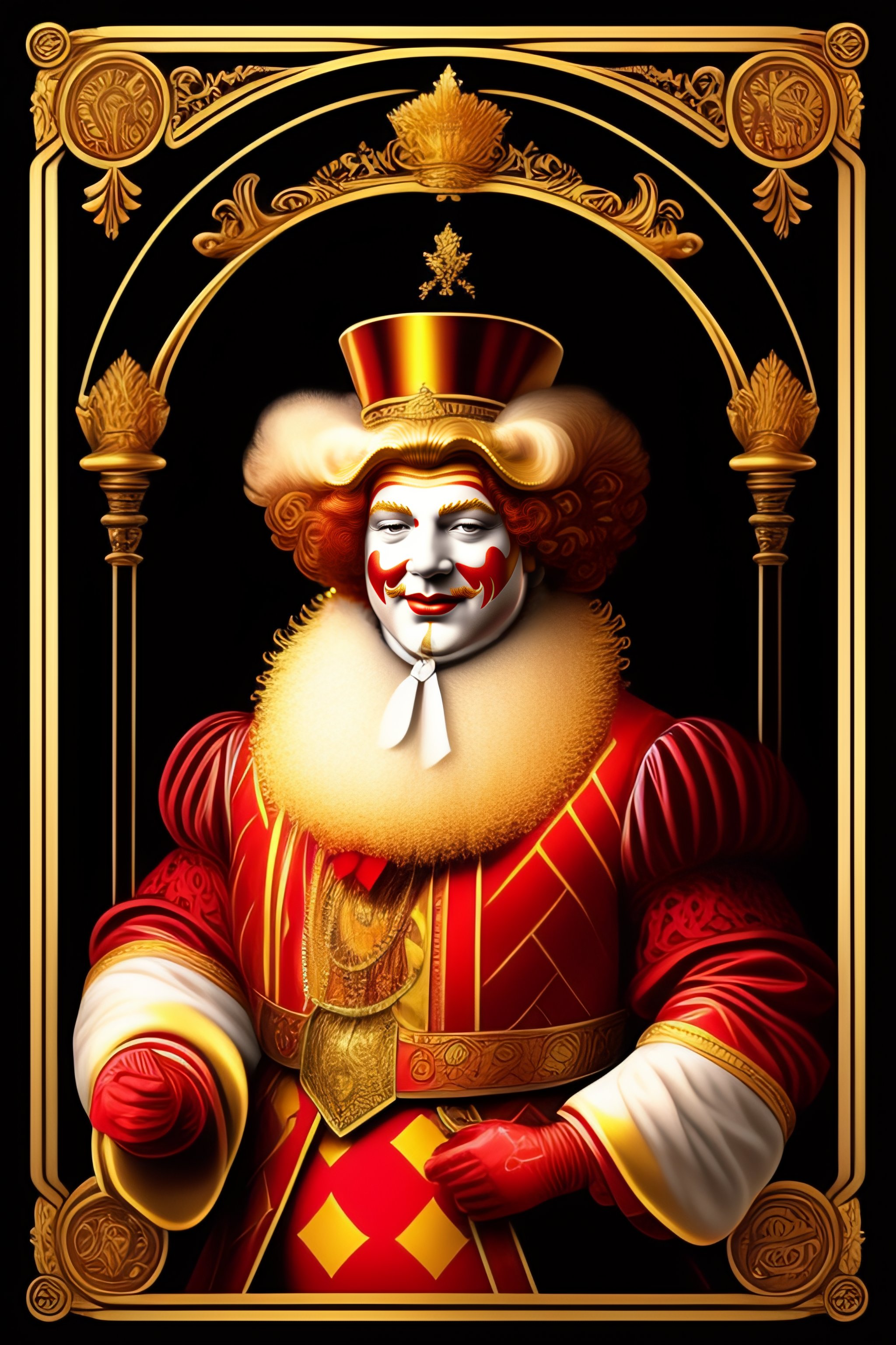 Lexica - Ronald mcdonald as pimp, tarot card, line drawing, clean clear ...
