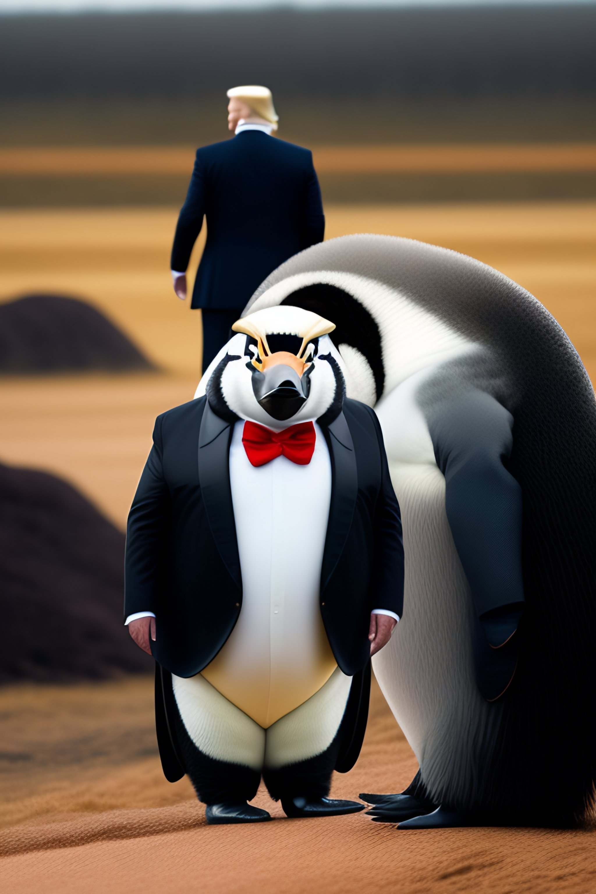 Lexica - Donald Trump dressed as a penguin