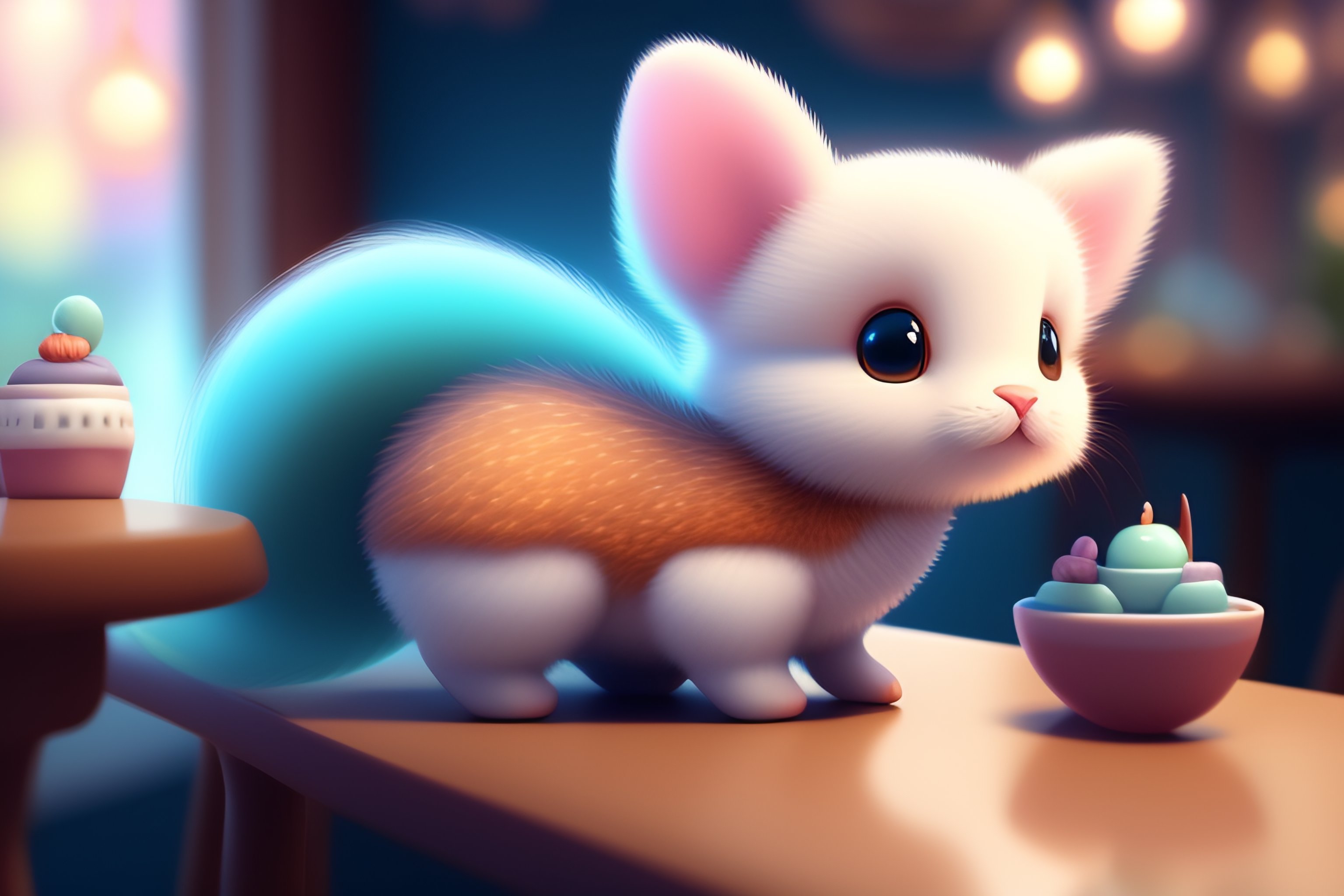 Lexica - Cute and adorable cartoon fluffy baby rhea, fantasy