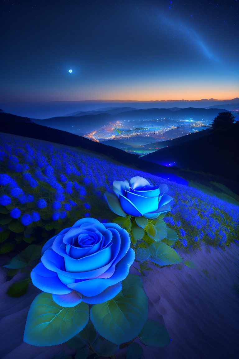 Lexica - ((Stunningly beautiful photo, Blue Roses radiata blooming all ...