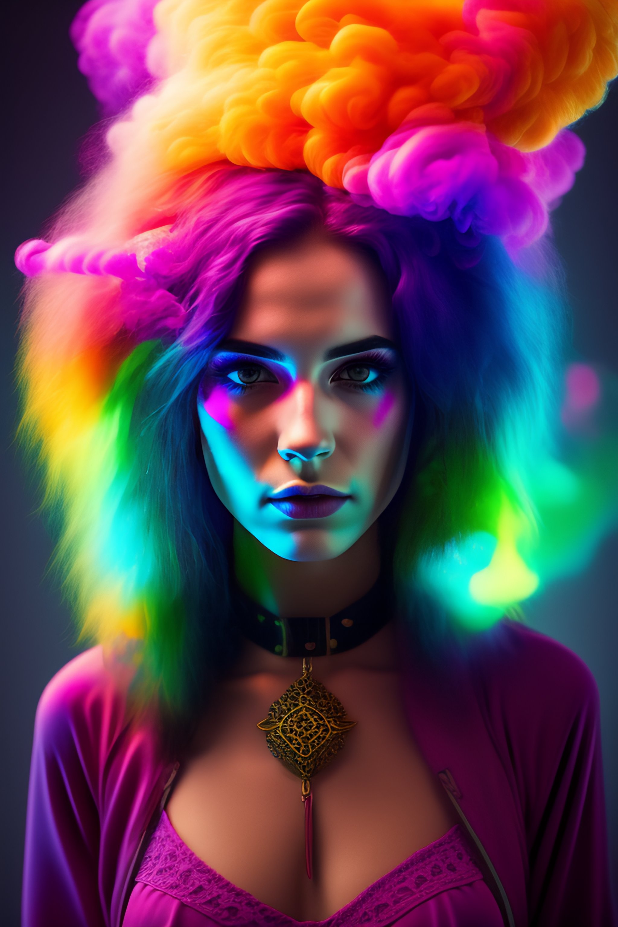 Lexica - LSD, goth girl, colorful light glipses, particle smoke, xtreme ...