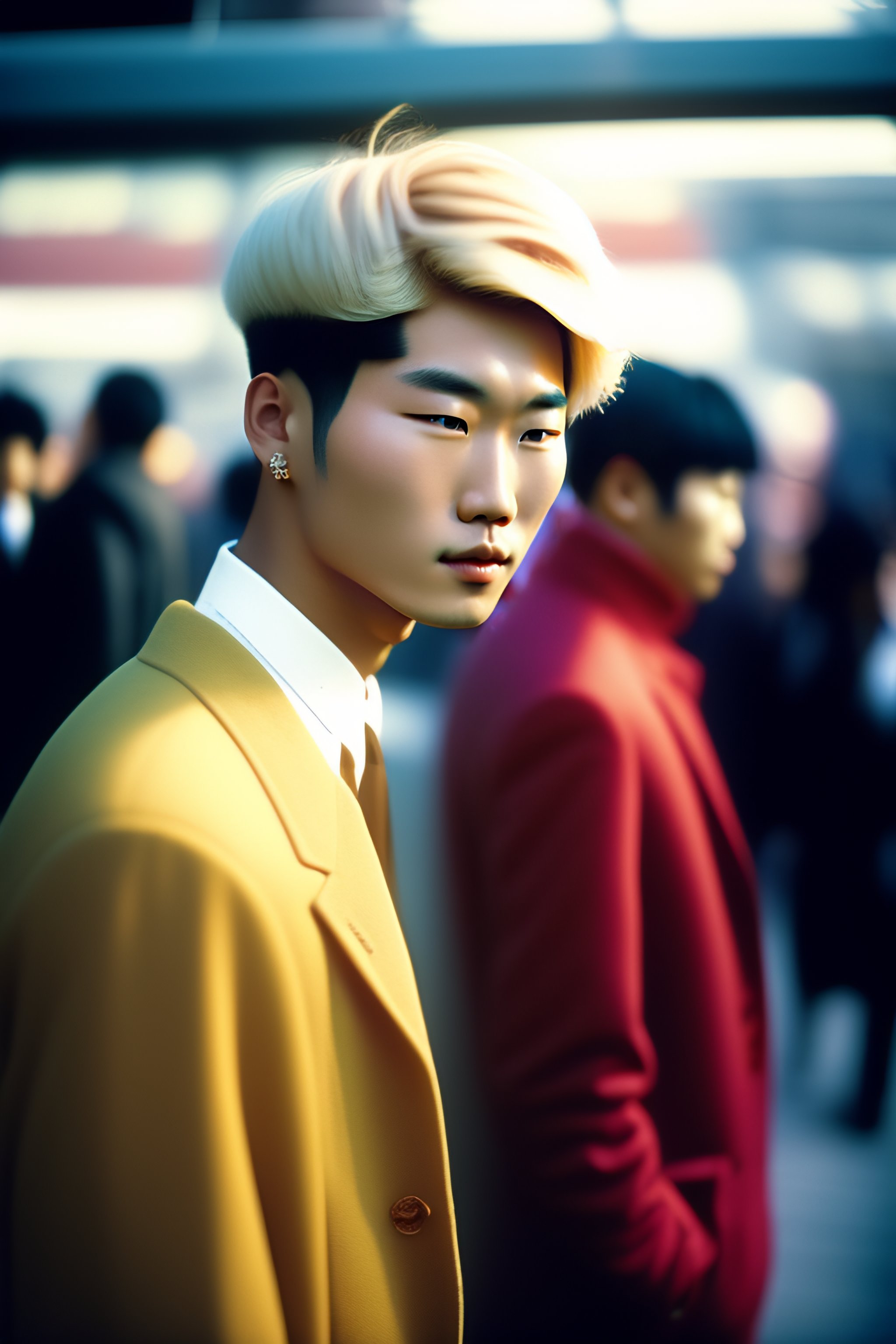 Lexica Blonde Korean Men University Boys Harajuku 1995 Street Photo Street Fashion Film 3699