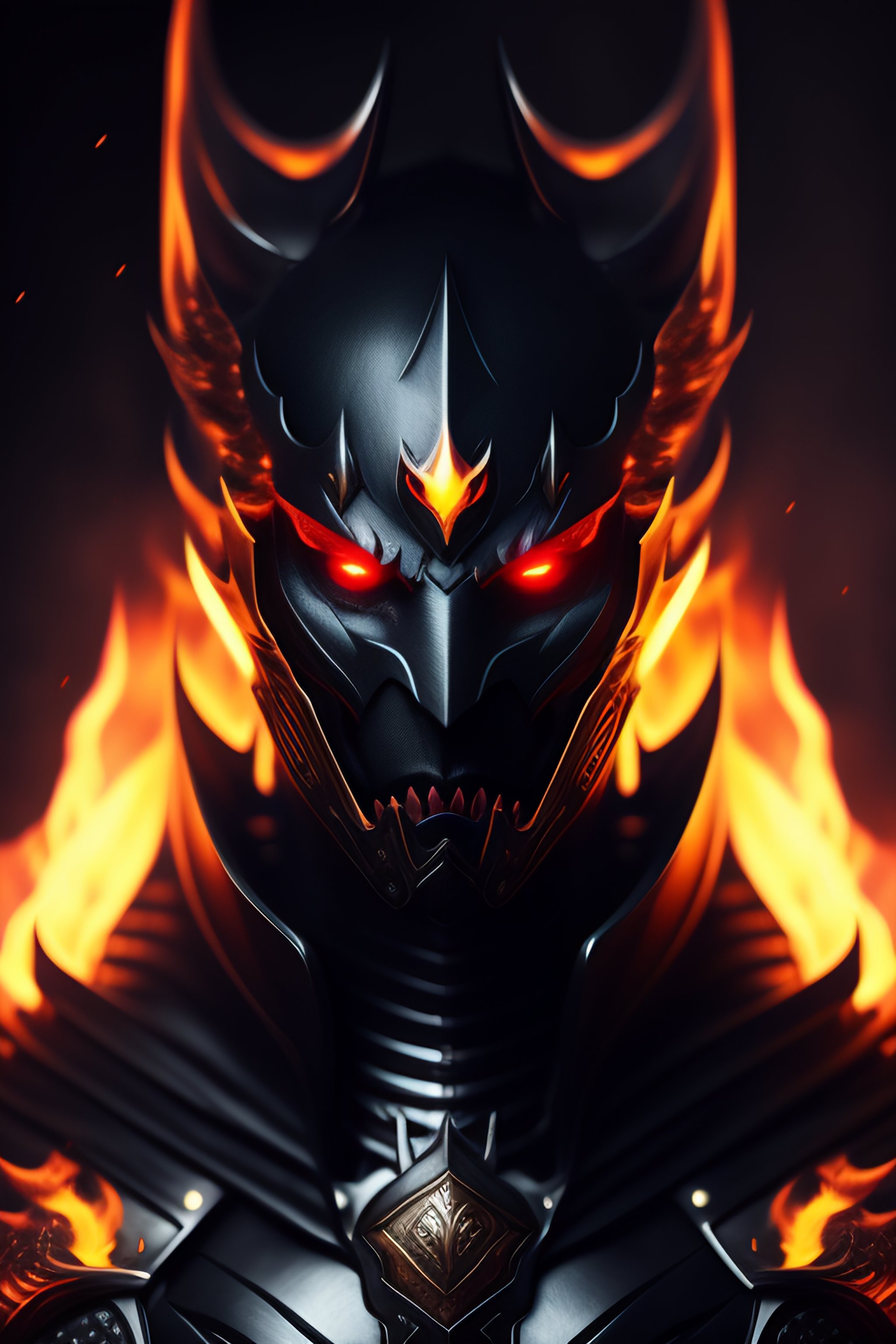 Lexica - A demon made of black smoke, dragon eyes, sparks of fire and ...