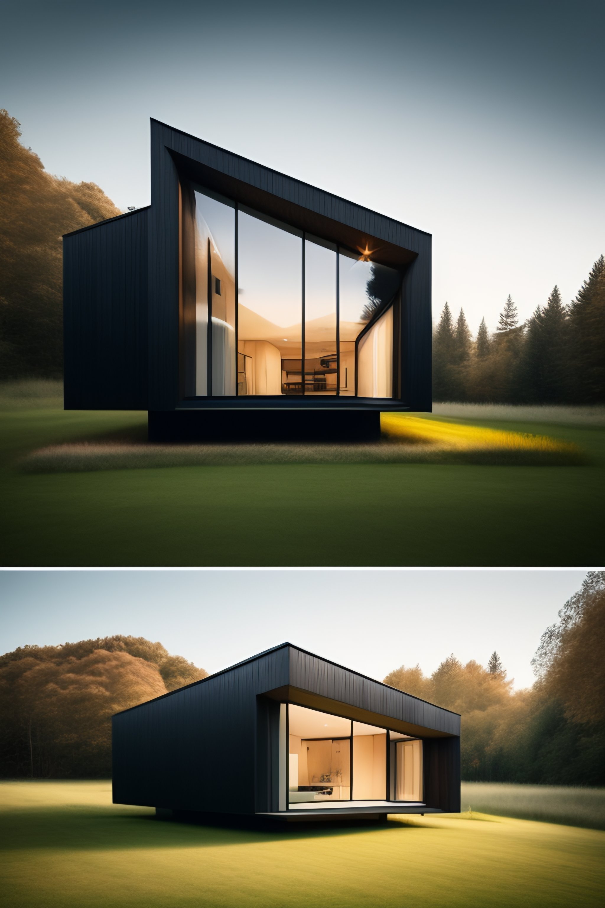 Lexica - House with minimalism architecture, big windows and wood