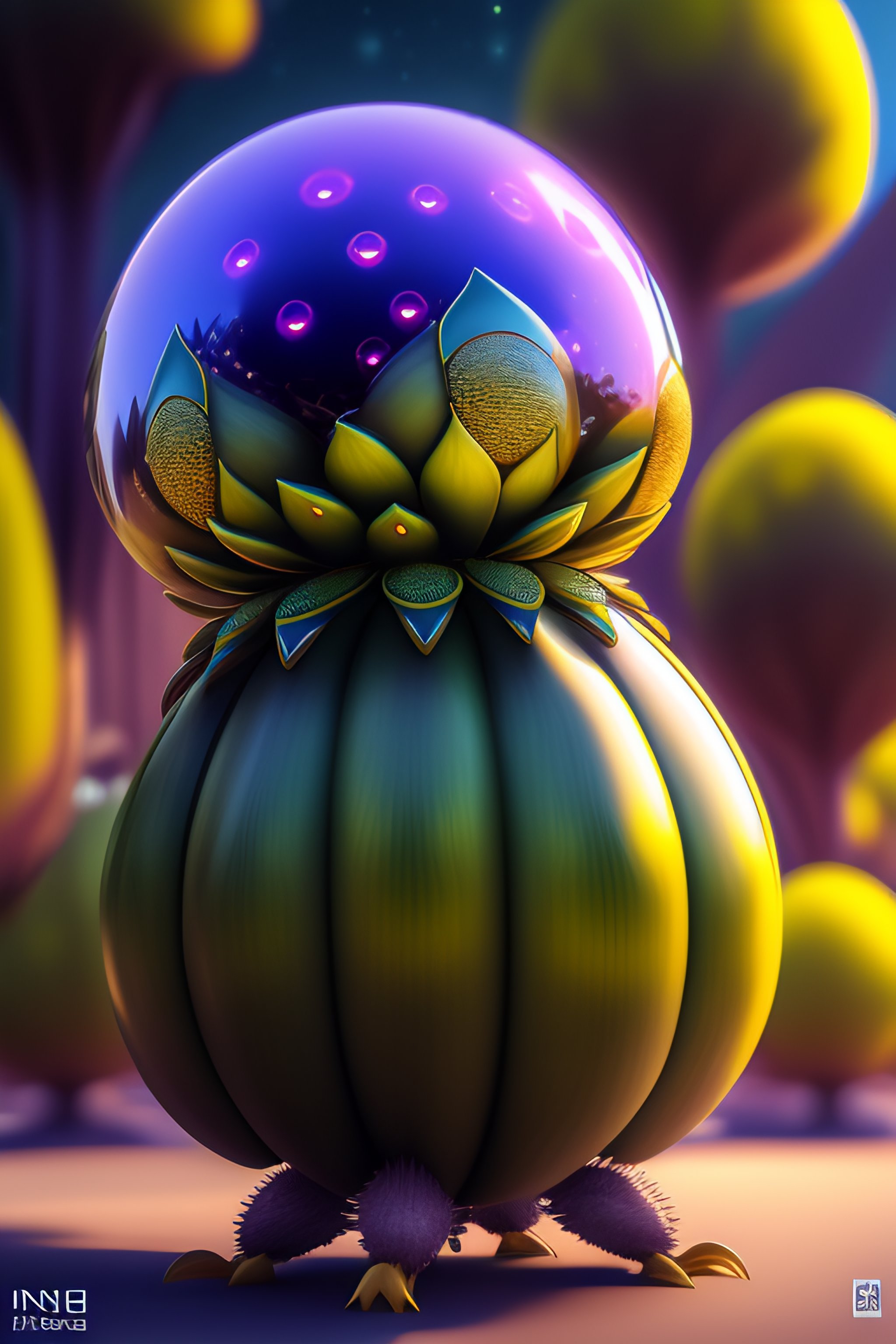 Lexica - A humanoid artichoke monster with large orb eyes, highly ...