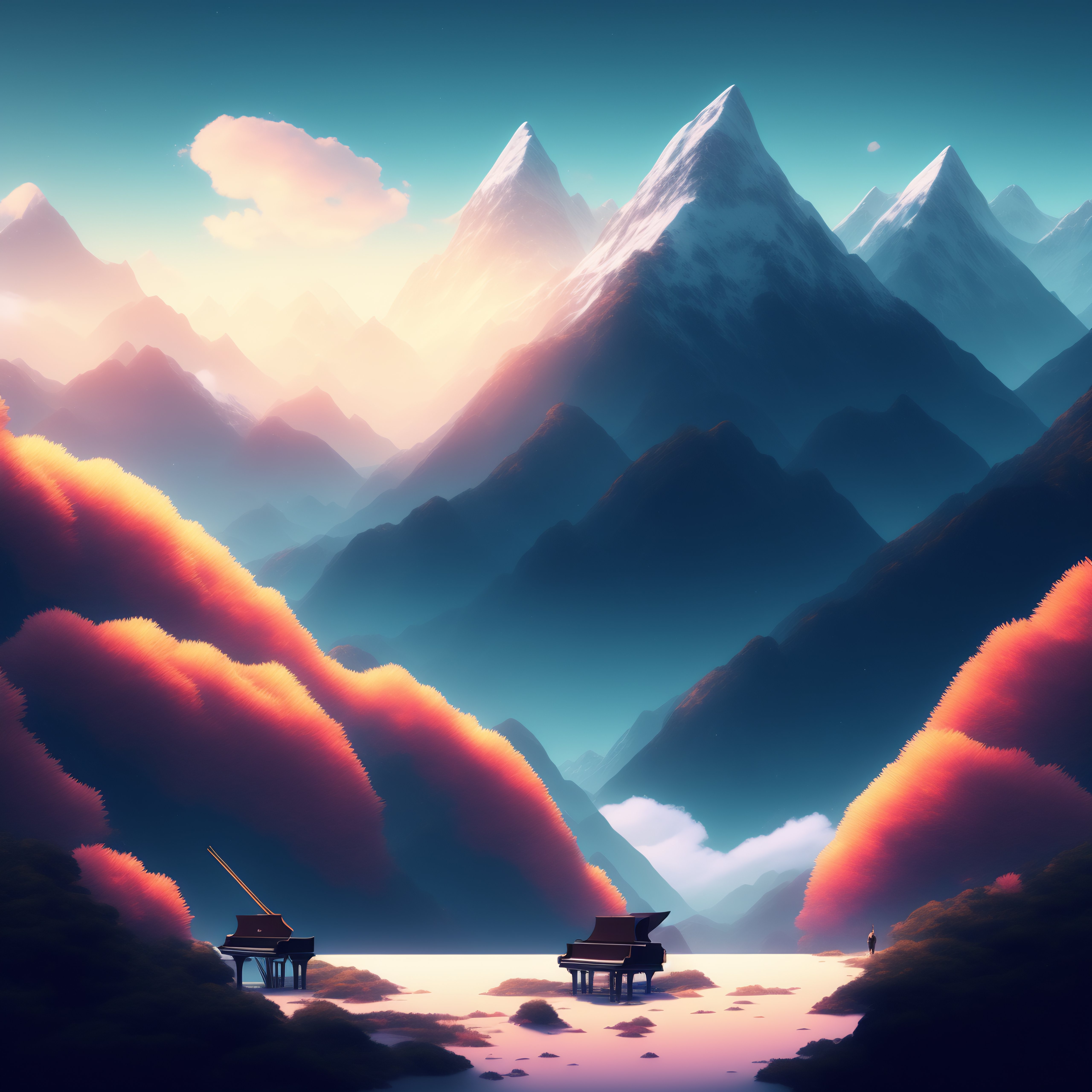 Lexica - A highly detailed digital art painting of a snowy mountain ...