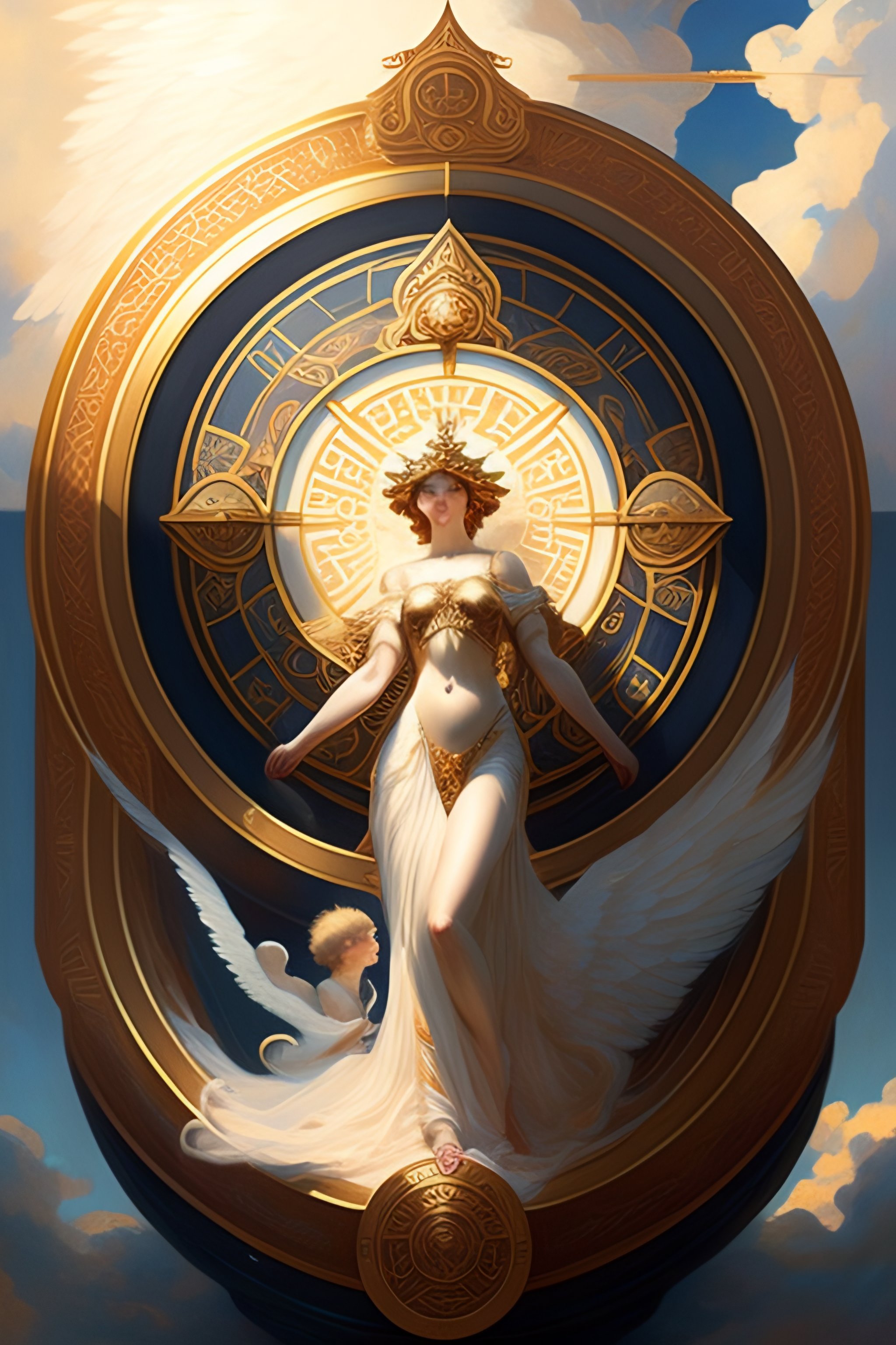 Lexica - The wheel of fortune with Hebrew letter engravings floating in ...