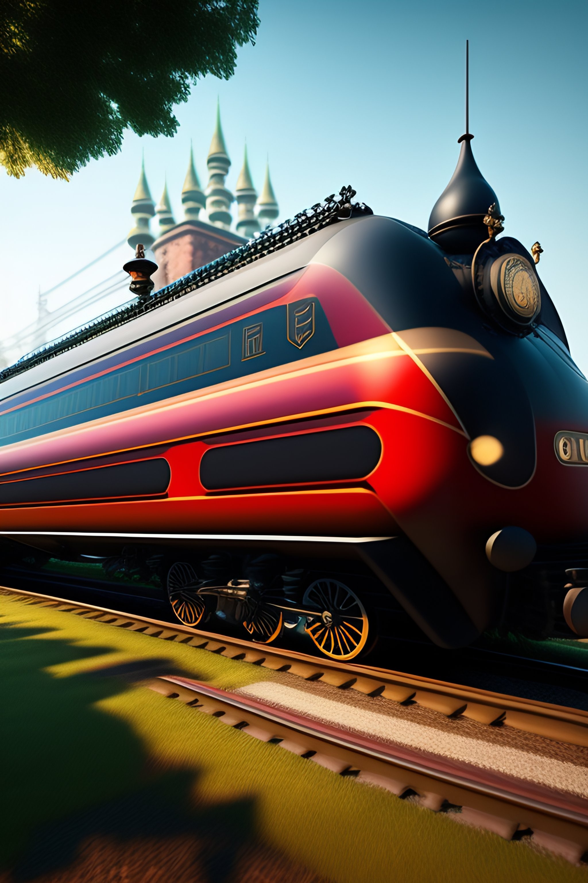 Lexica - Medieval city with train