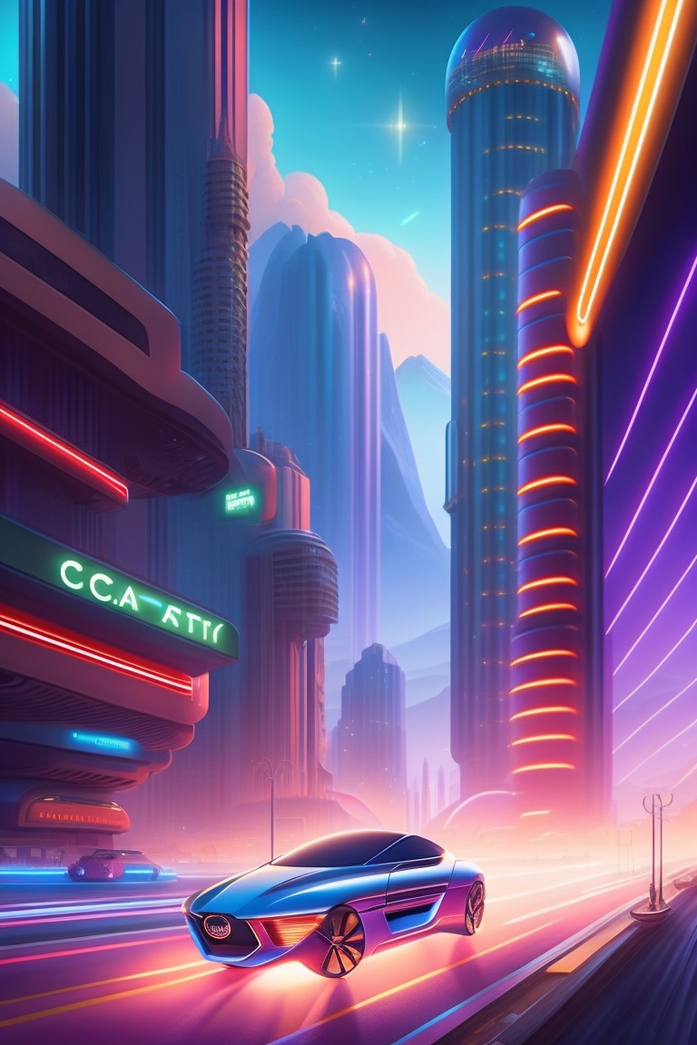 Lexica - A futuristic city with flying cars, towering skyscrapers ...