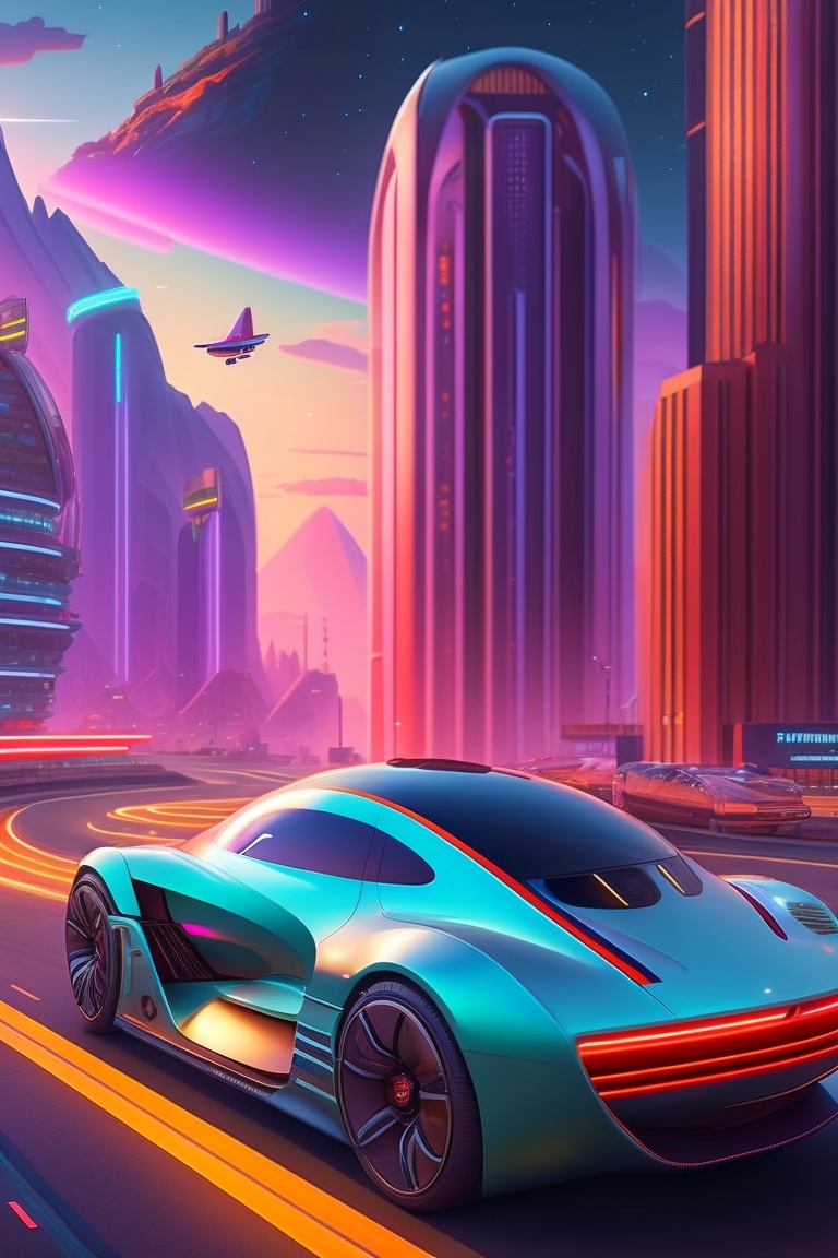 Lexica - A futuristic city with flying cars, towering skyscrapers ...