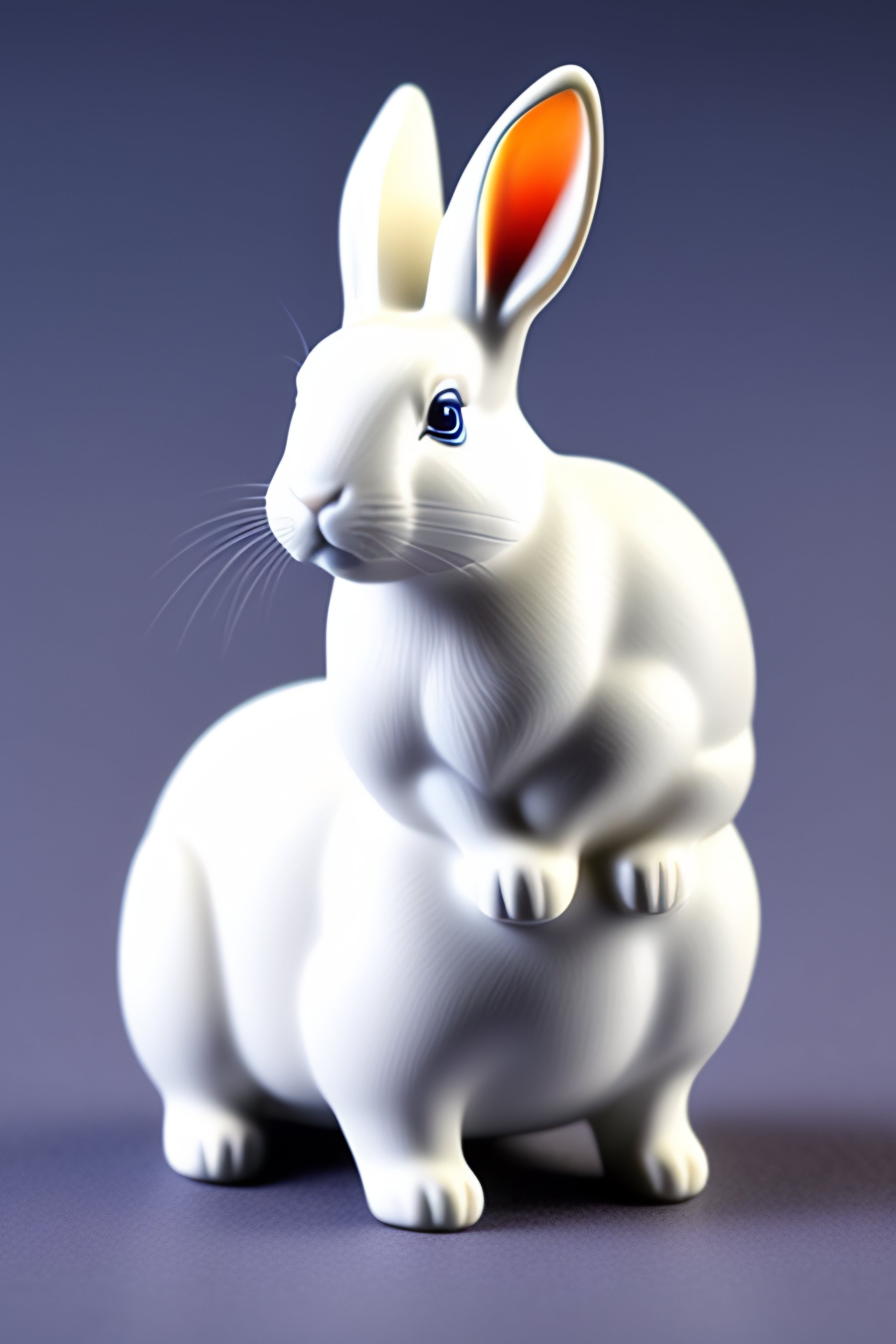Lexica - A detailed intricate rabbit toy made out of white porcelain ...