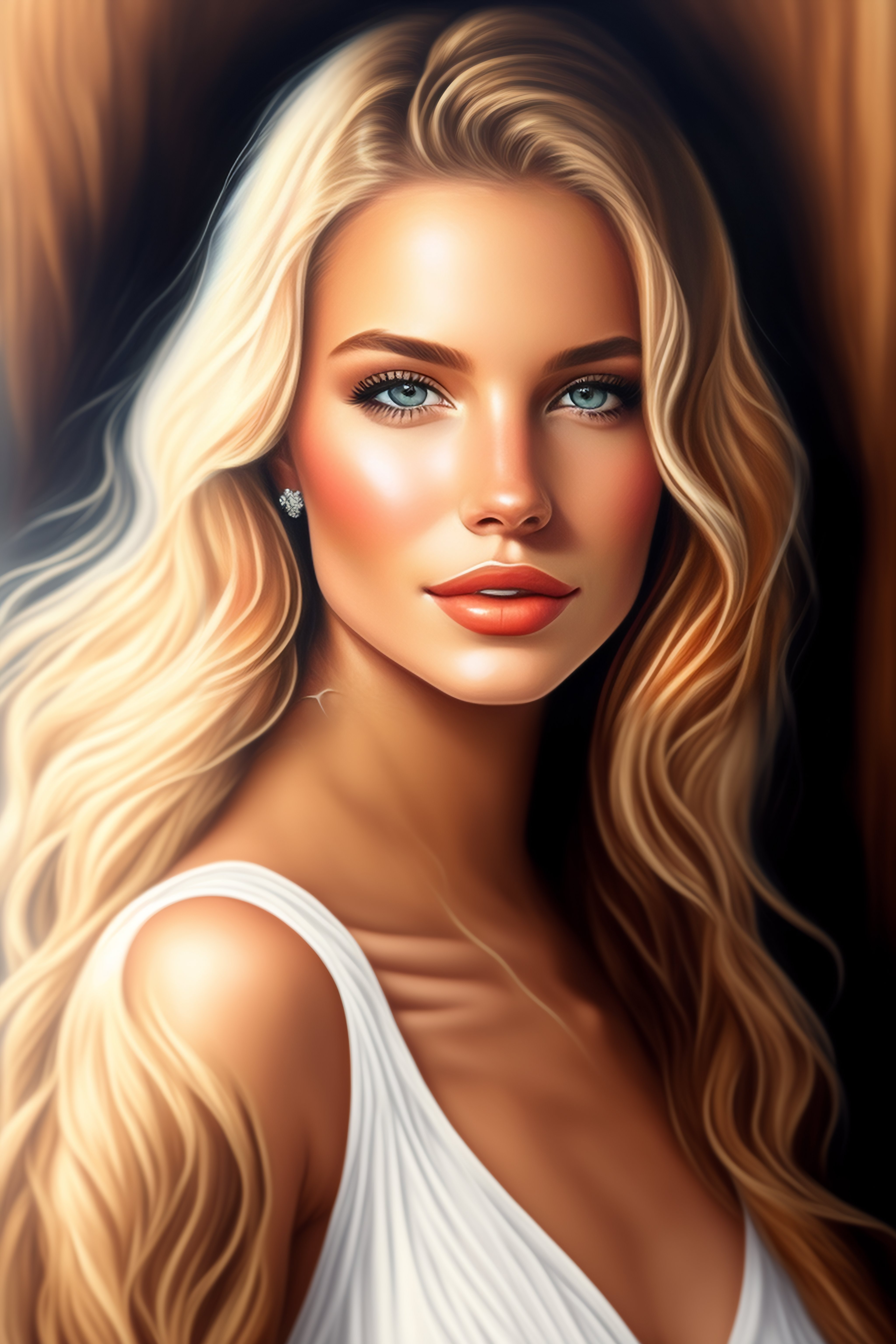 Lexica - Portrait draw beautiful girl blonde