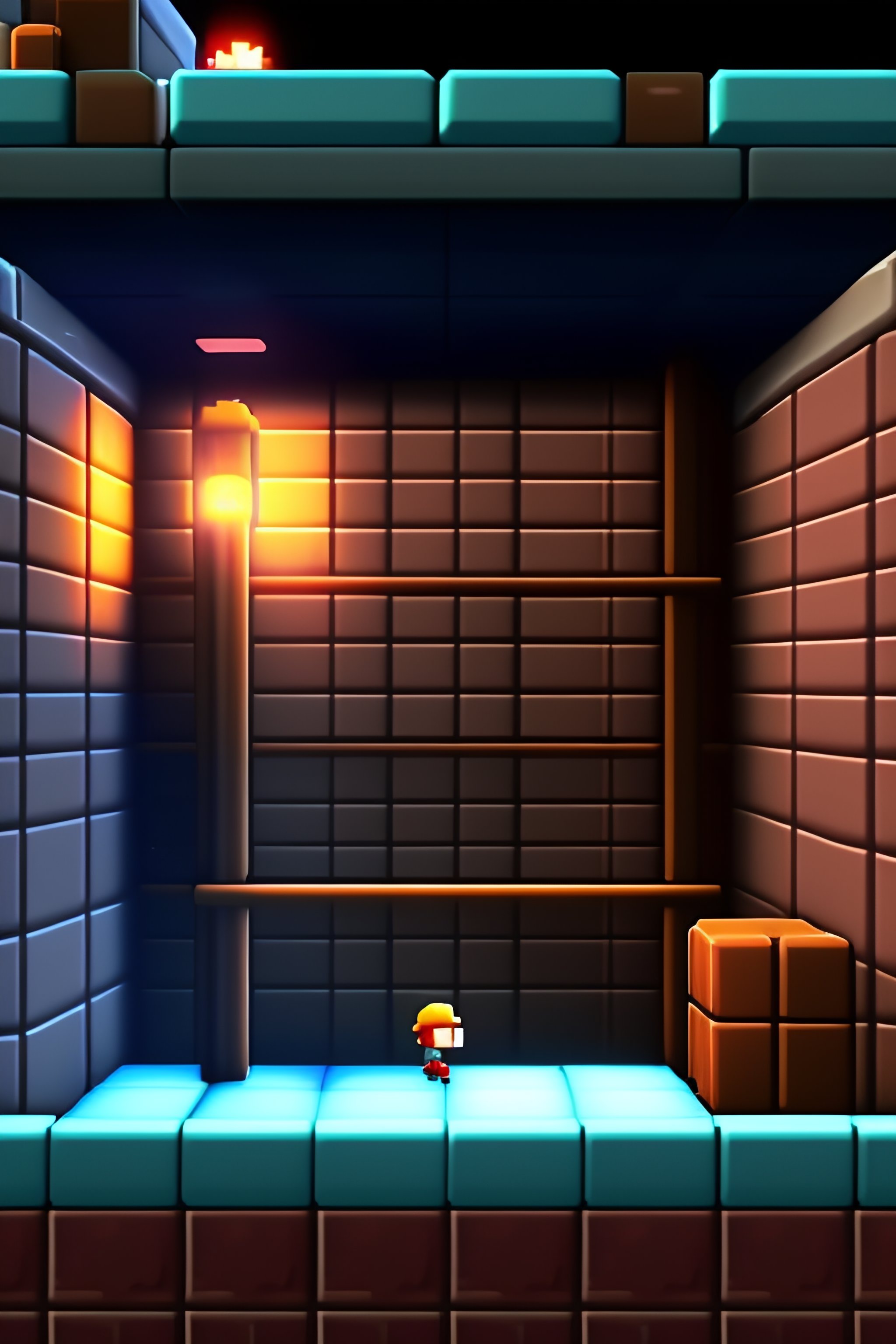 Lexica 3d platformer , top down camera, nintendo style, game level