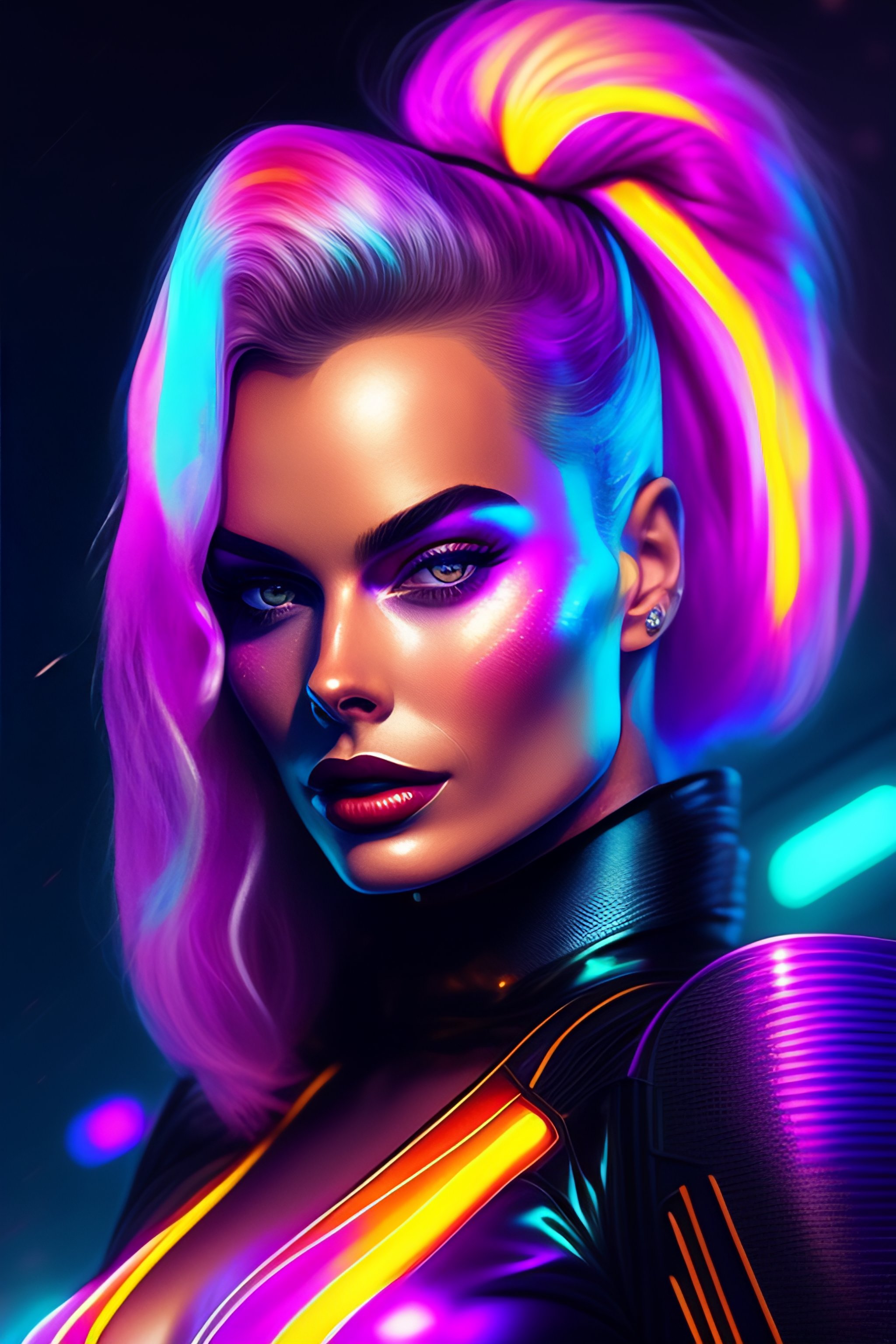 Lexica - Margot robbie, cyberpunk futuristic neon, neon operator ...