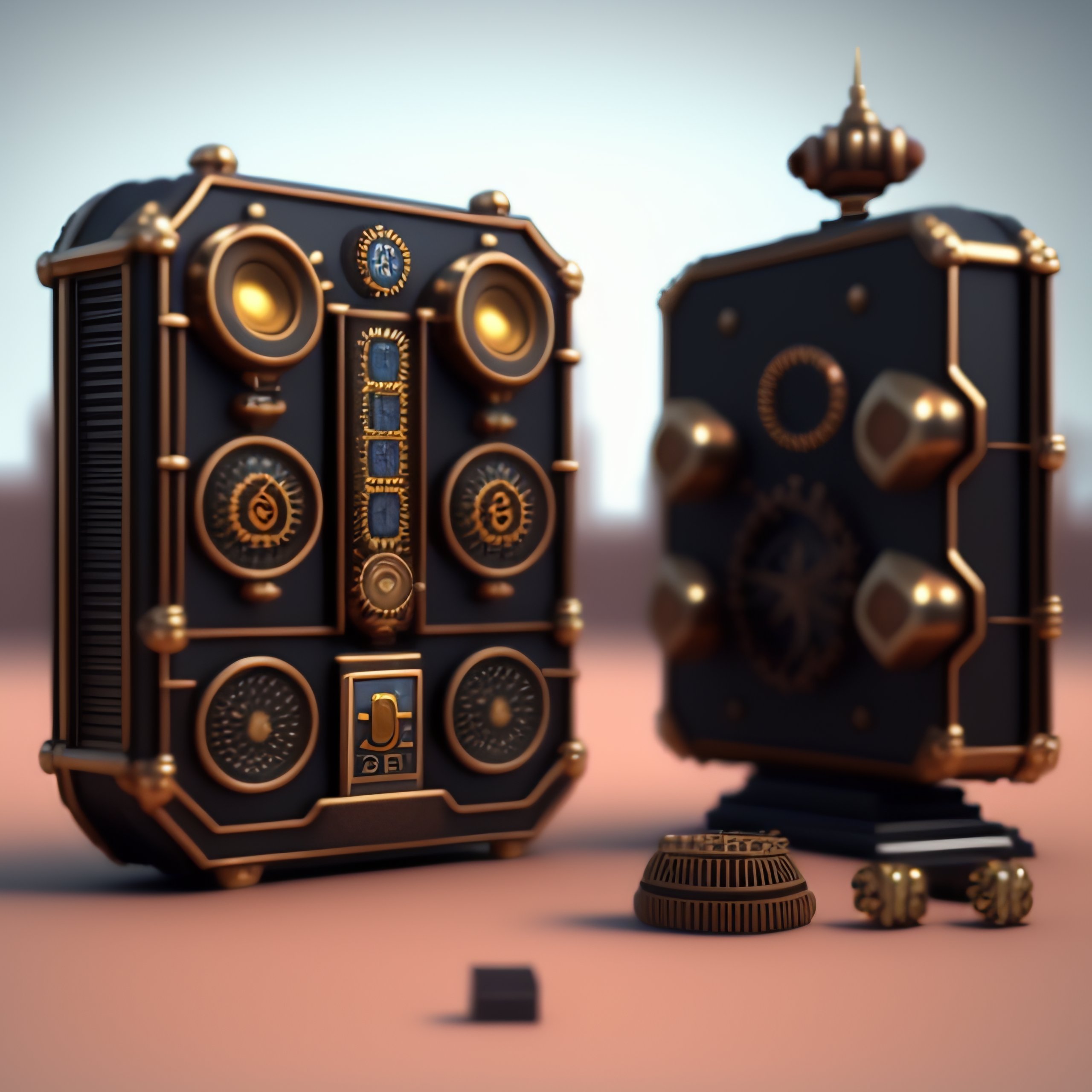Lexica - C4D render of a steampunk game boy with mechanical gears ...