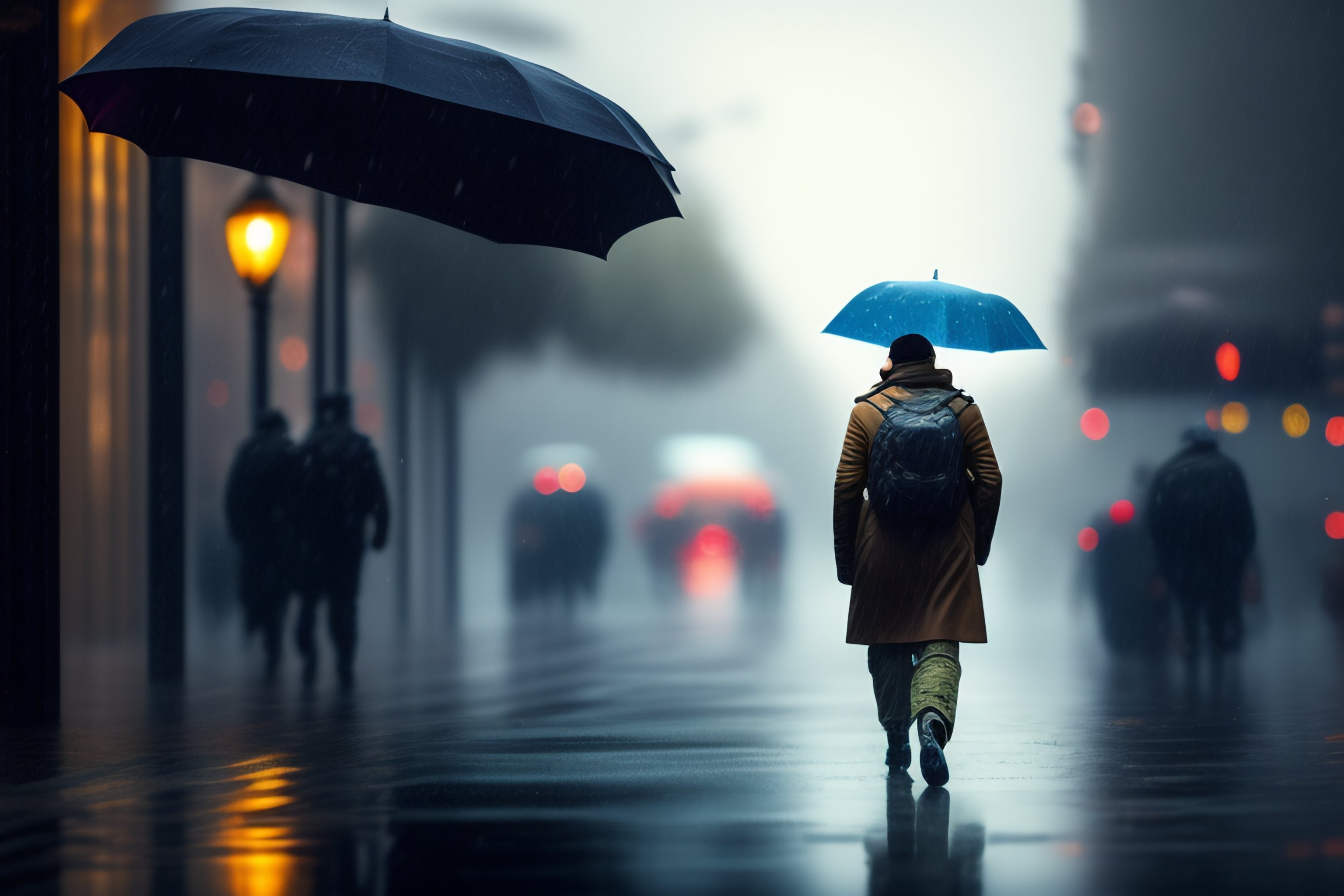 Lexica - Solider walking in the rain