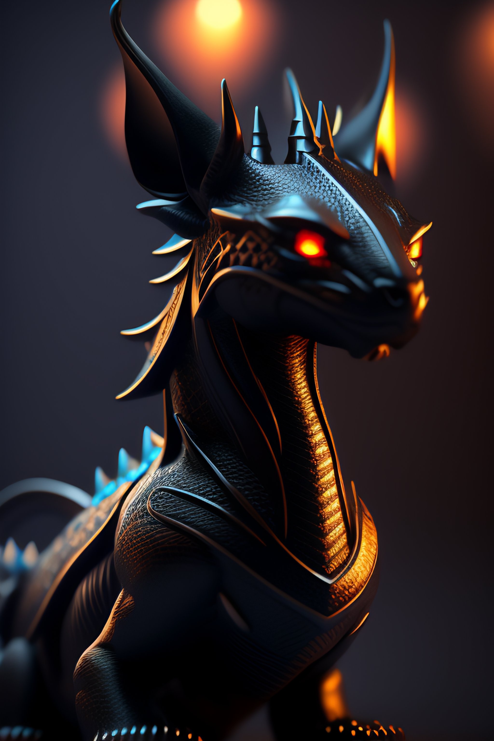 Lexica - Black dragon, ethereal, symmetrical, soft lighting, concept ...