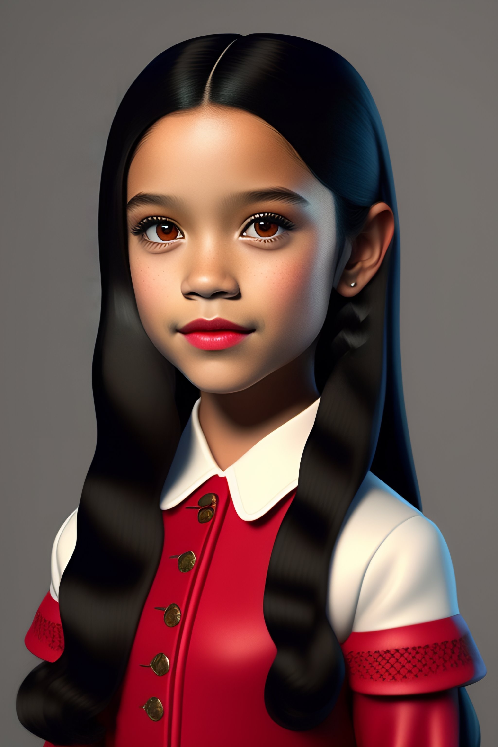 Lexica - Disney style 3d model of jenna ortega as wednesday addams