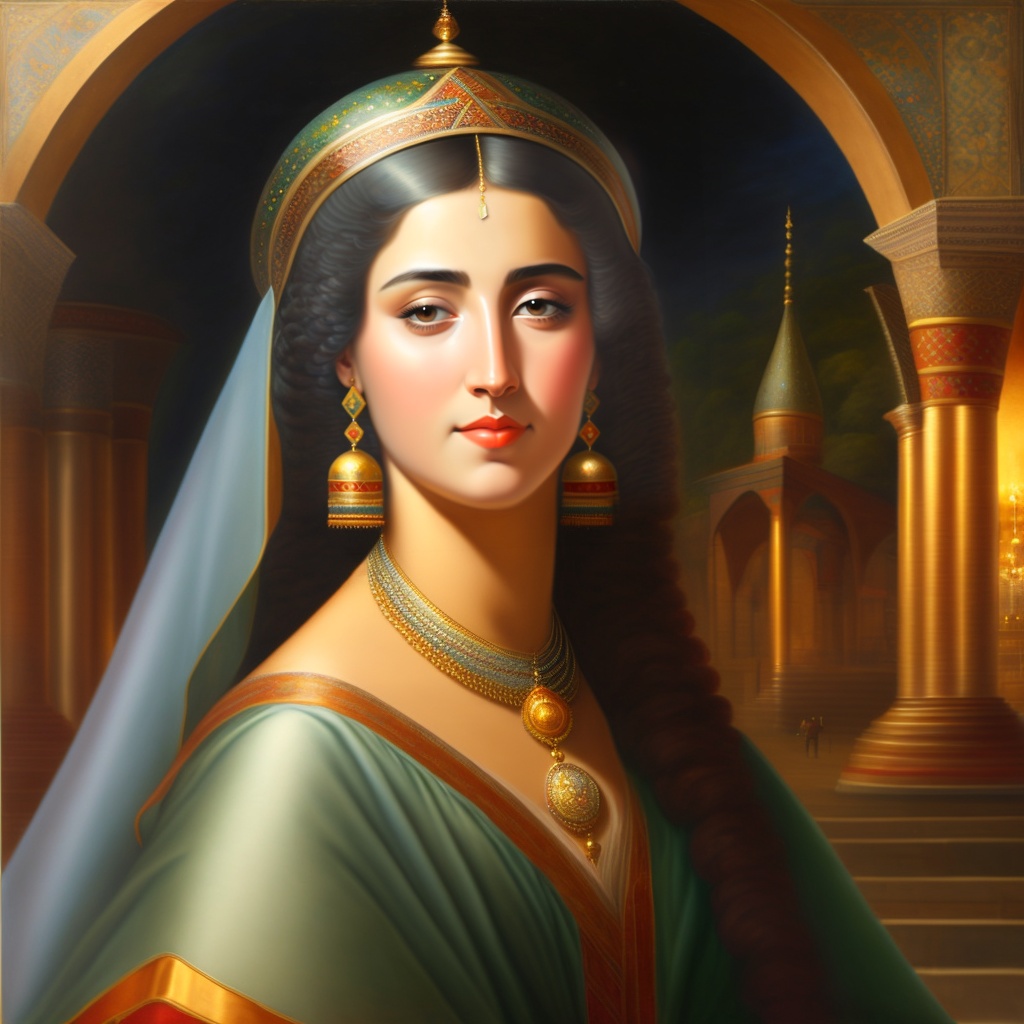 Lexica - Female artist of paintings from the Middle East, magic