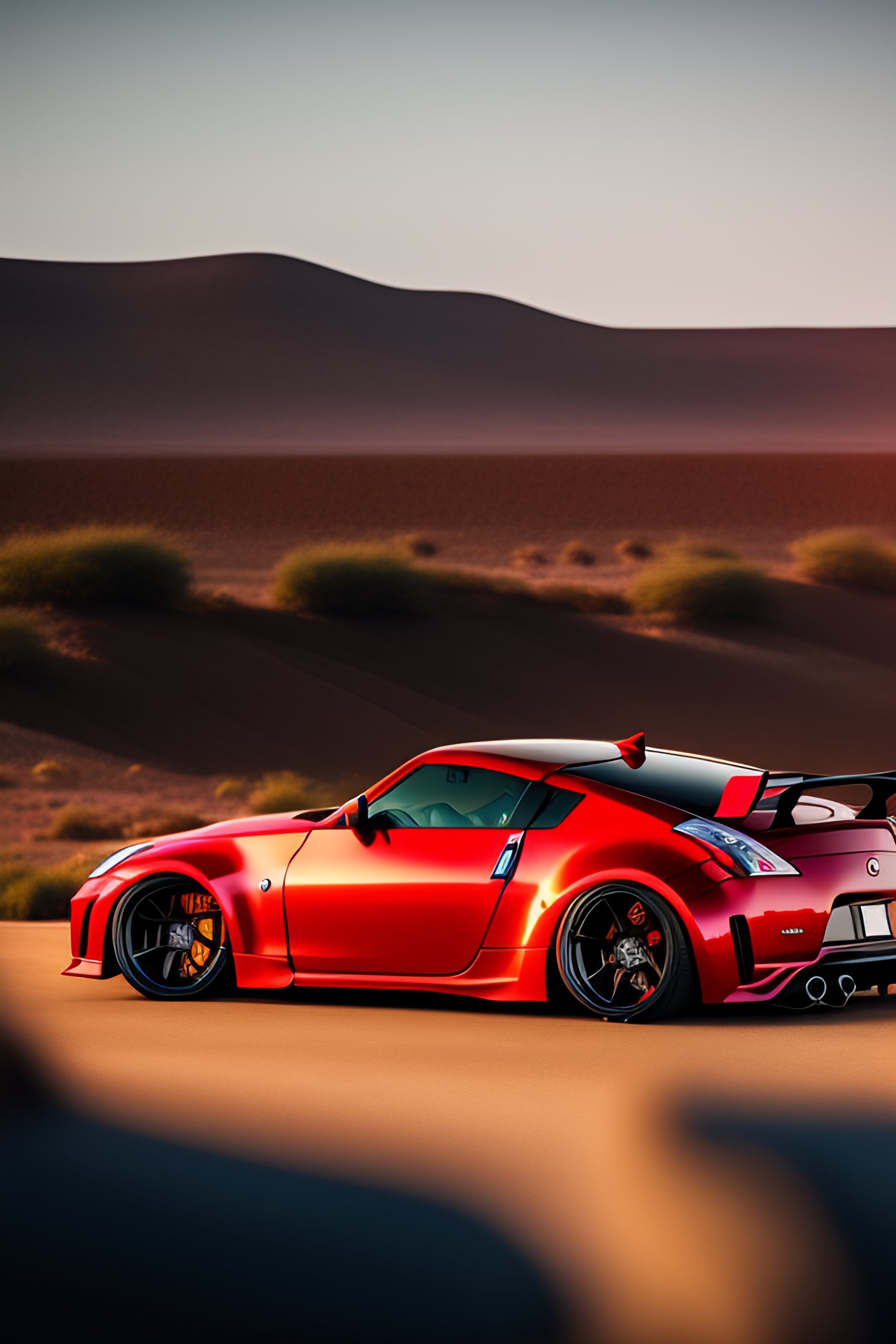 Lexica - Photo of red nissan 350z, black wheels bbs, highly