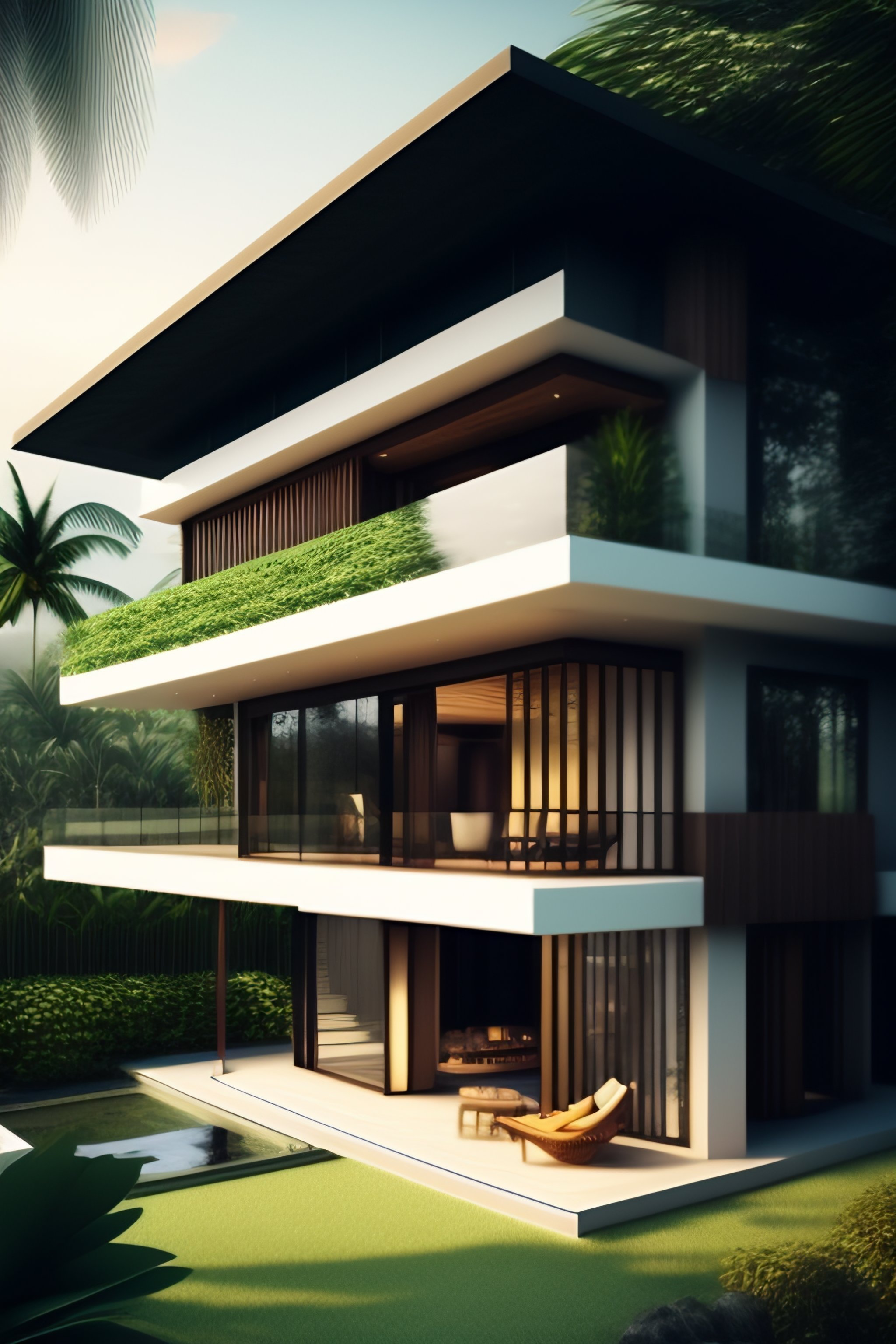 Lexica - Design a modern house with seaview in balinese style