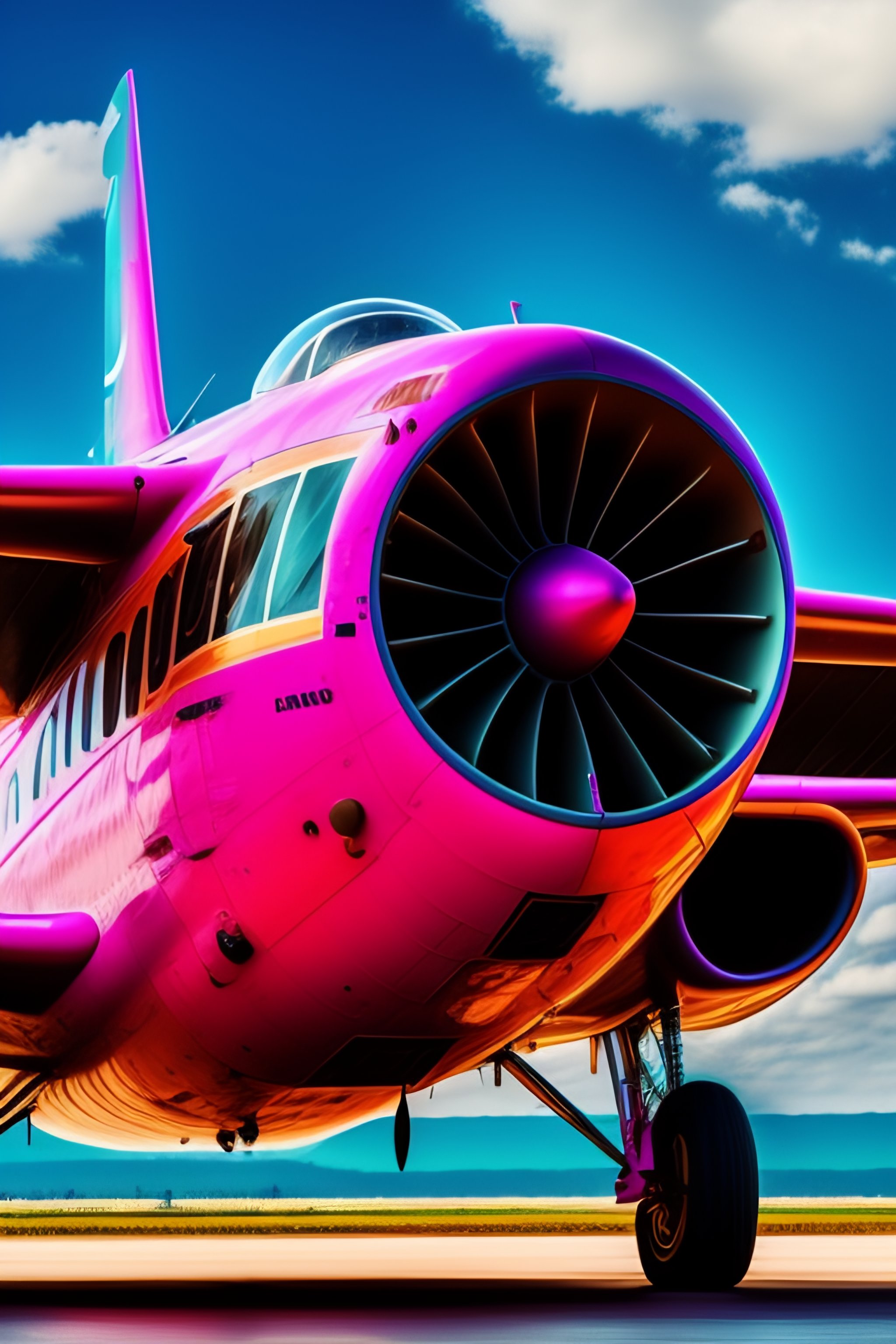 Lexica - Avión de color rosa y 8 alas