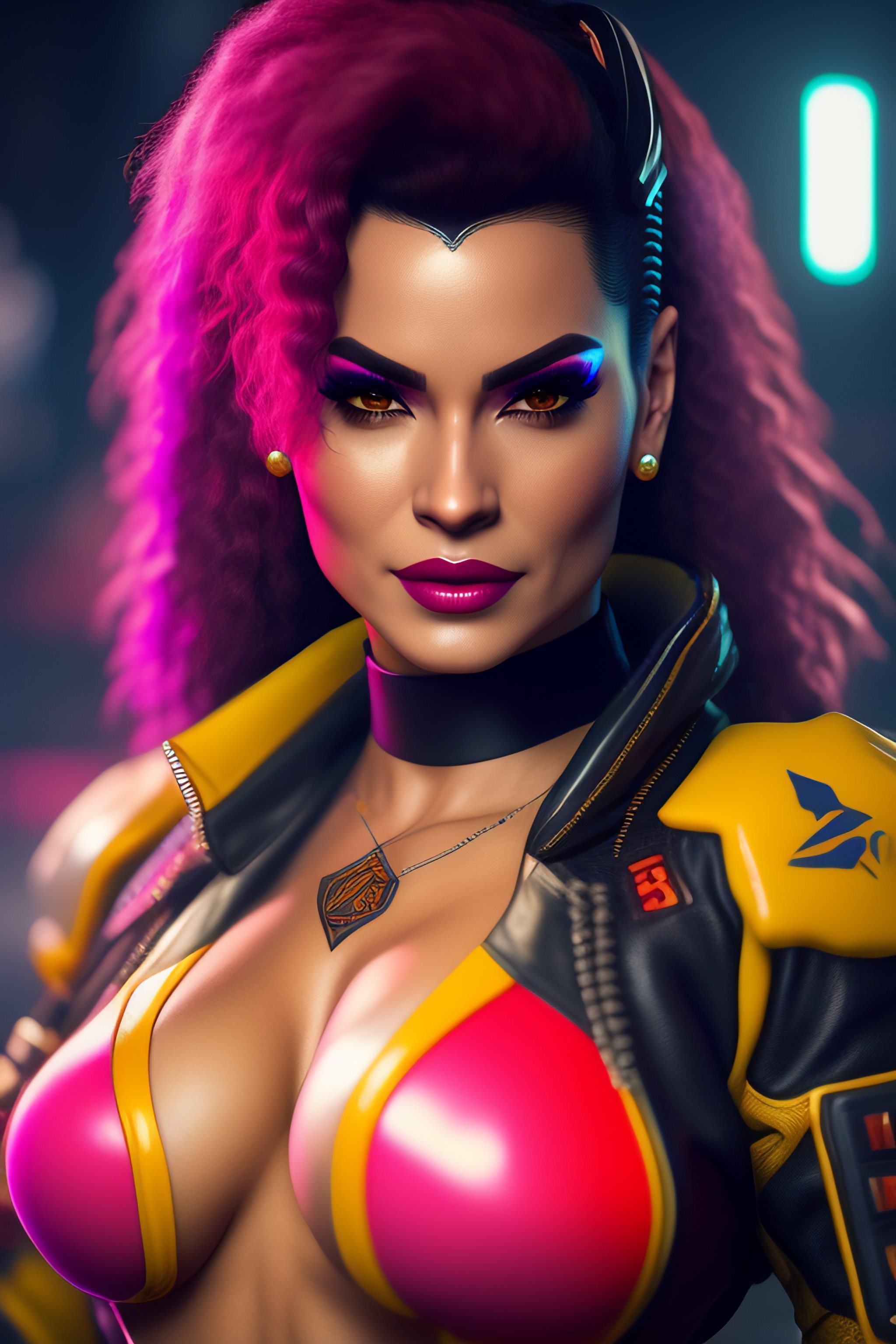 Lexica - Judy Alvarez from cyberpunk 2077 . Lewd-outfit .