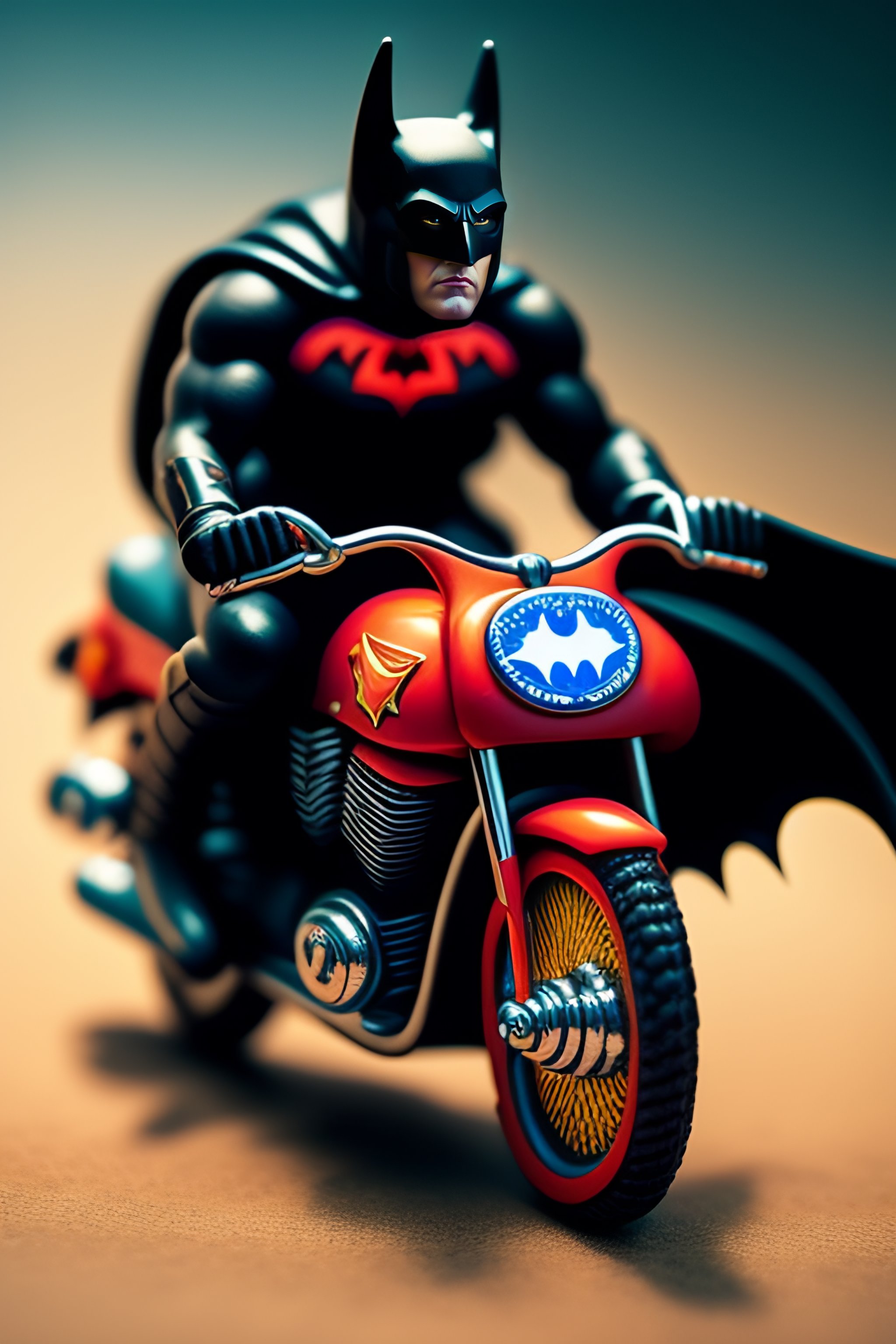 Lexica - Batman and big wonderwoman ride bike