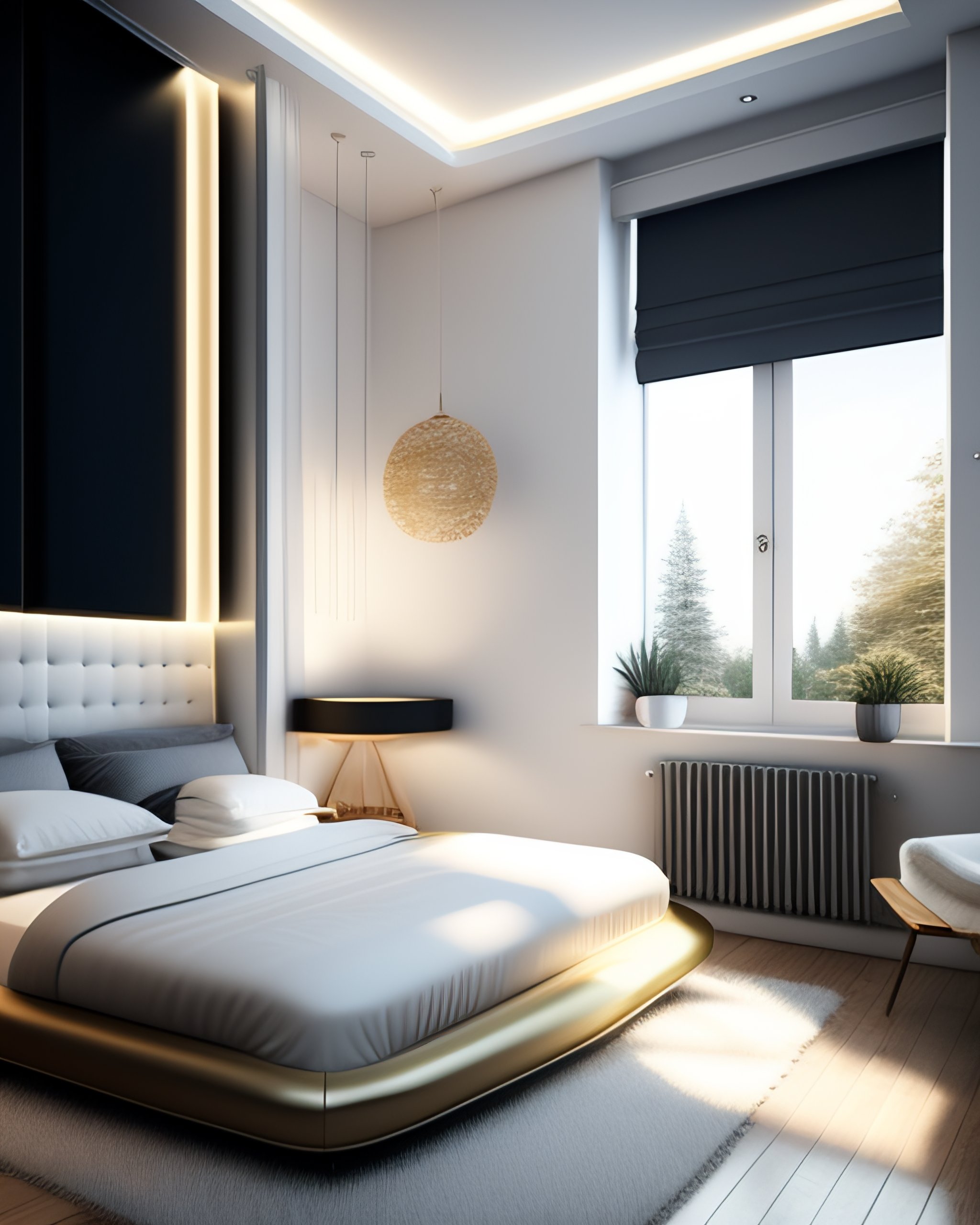 Lexica - White colour , bedroom interior