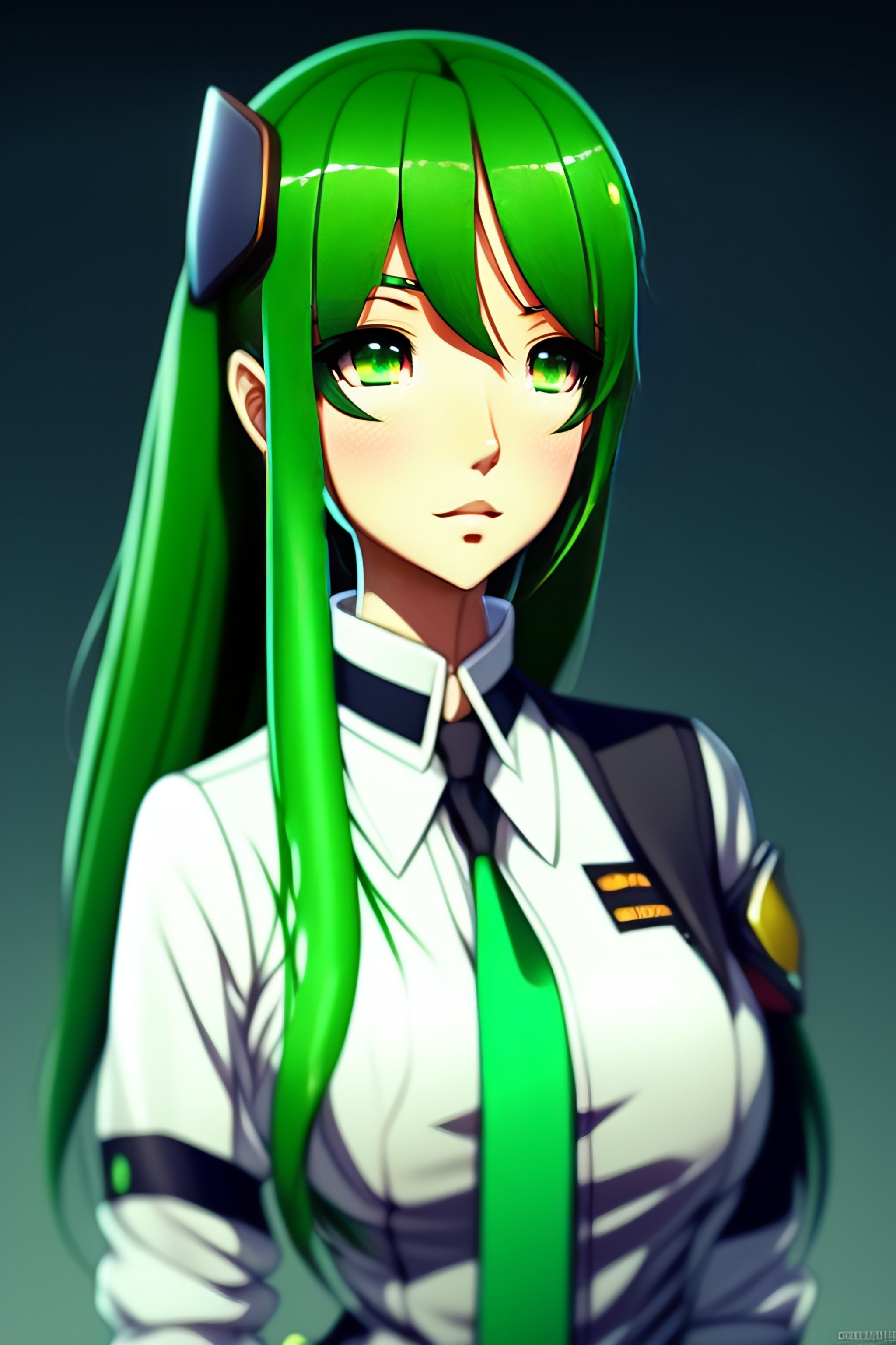 Lexica Anime Hot Green Short Twintail Hair Girl With Suit And Bottle On Head 