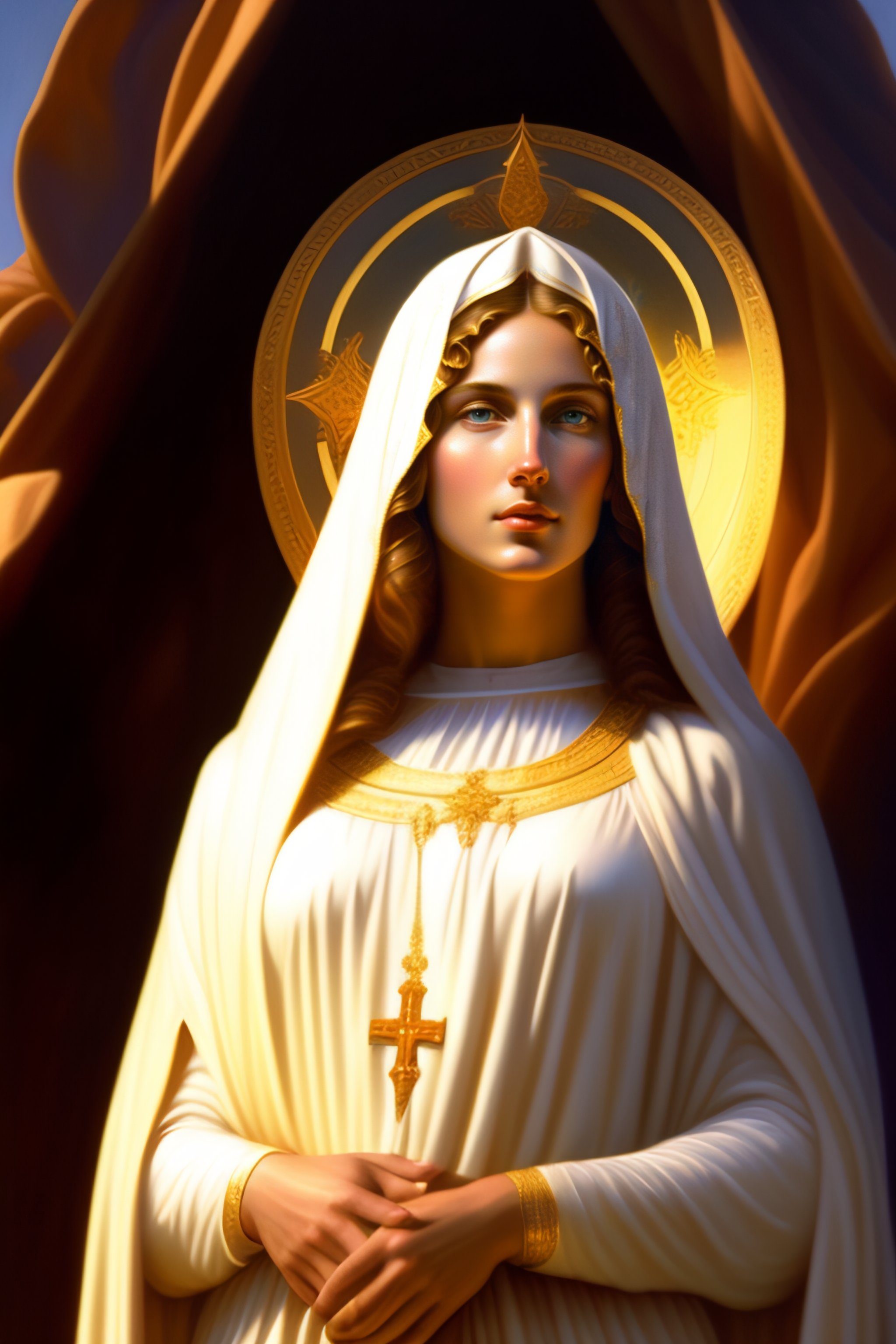 Lexica - Virgin mary mother of jesus full body with beautiful robe and ...