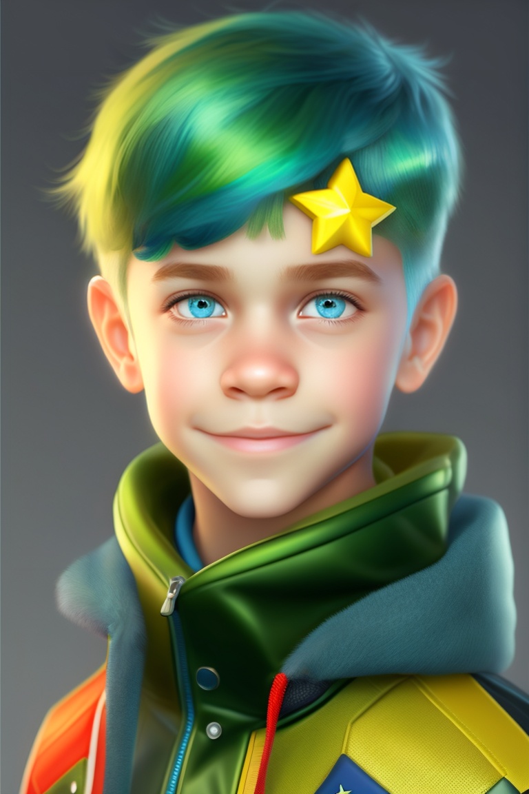 Lexica A Picture Of A Boy With Blue Eyes Green Yellow And Blue