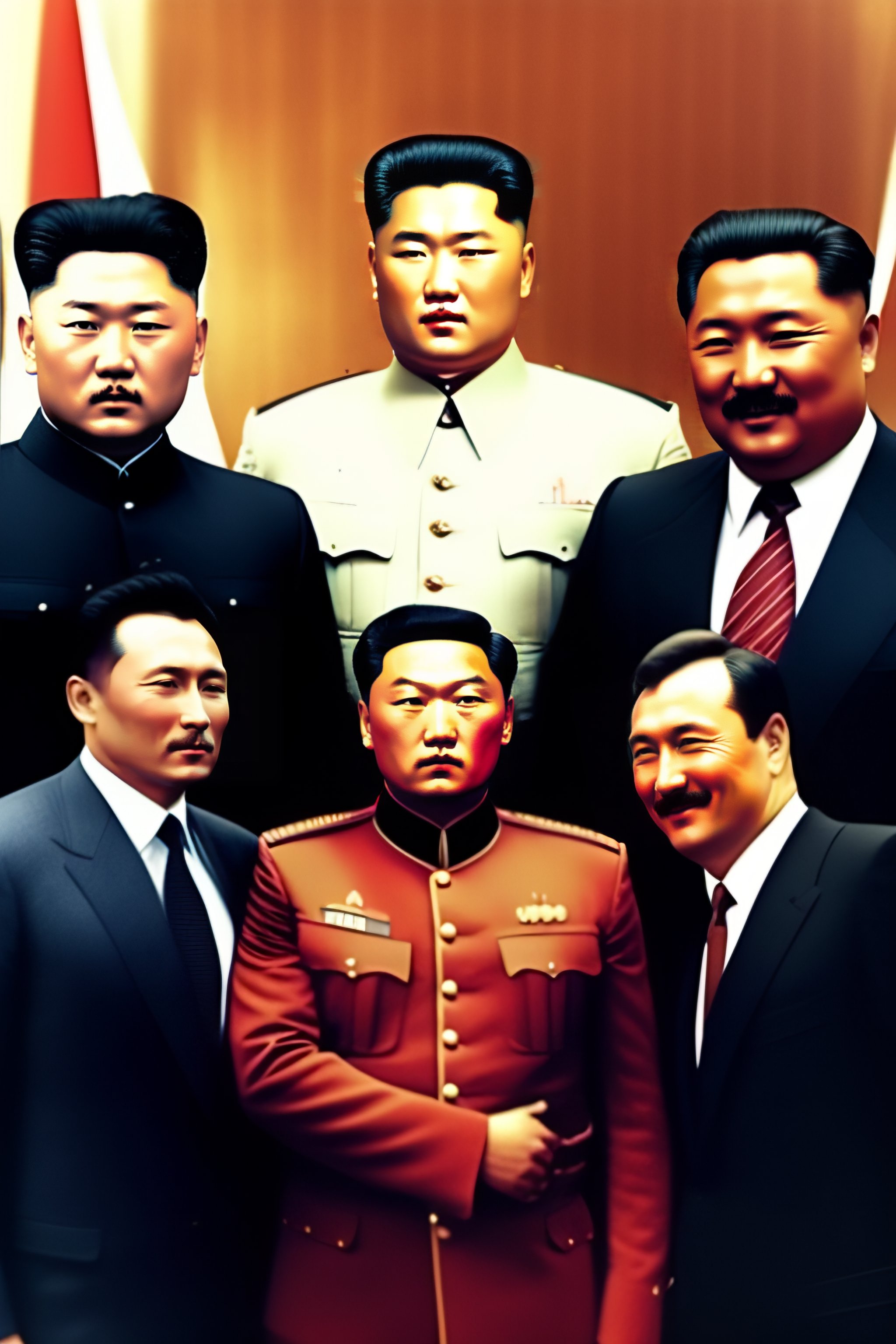 Lexica - Portrait of Wladimir Putin posing with Kim Jong Un, Adolf ...