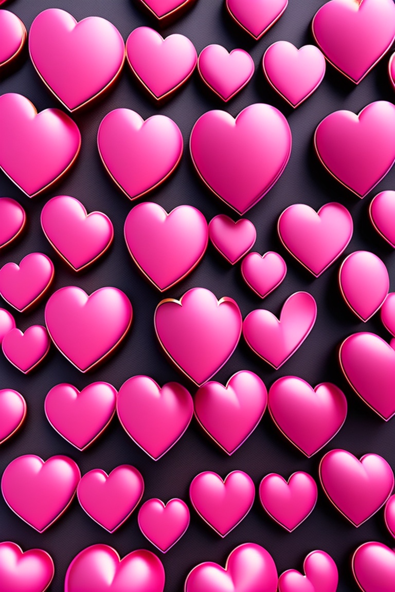 Lexica - 3d heart pattern design, wrap, double heart, big, small, pink ...