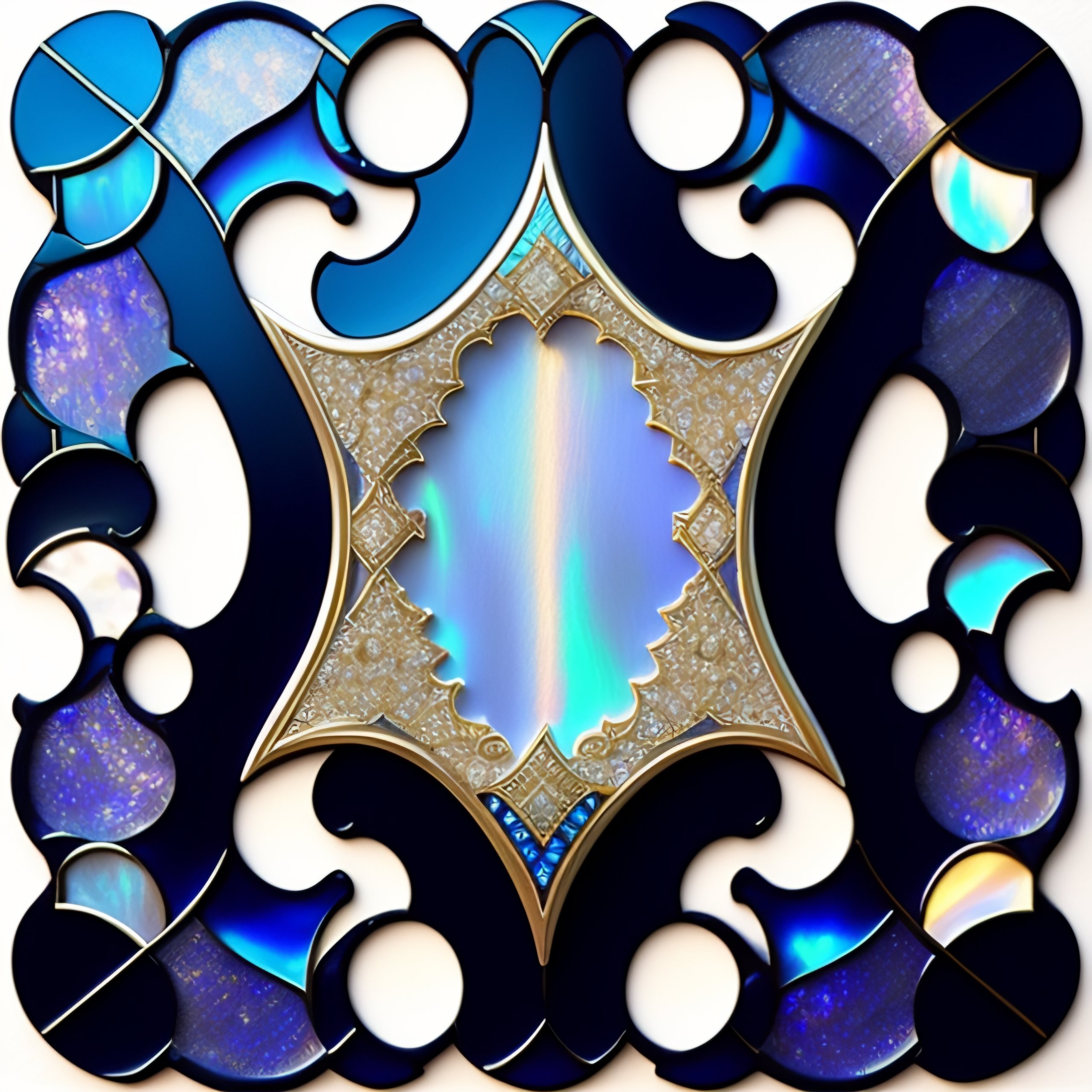 Lexica - Single mother-of-pearl inlay, Iridescent, blues, textured ...