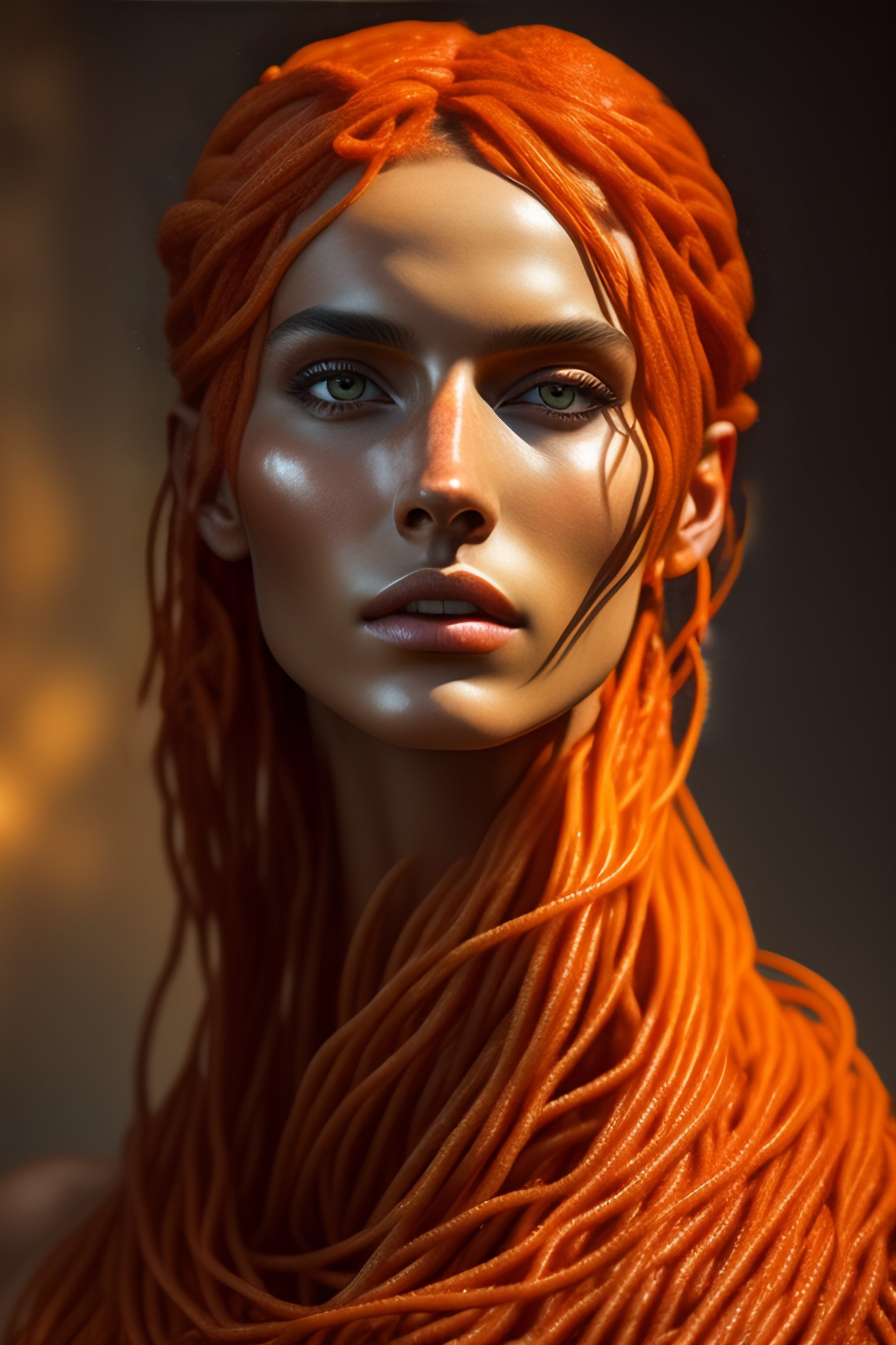 Lexica - Portrait of a Humanoid character made of spaghetti with tomato ...