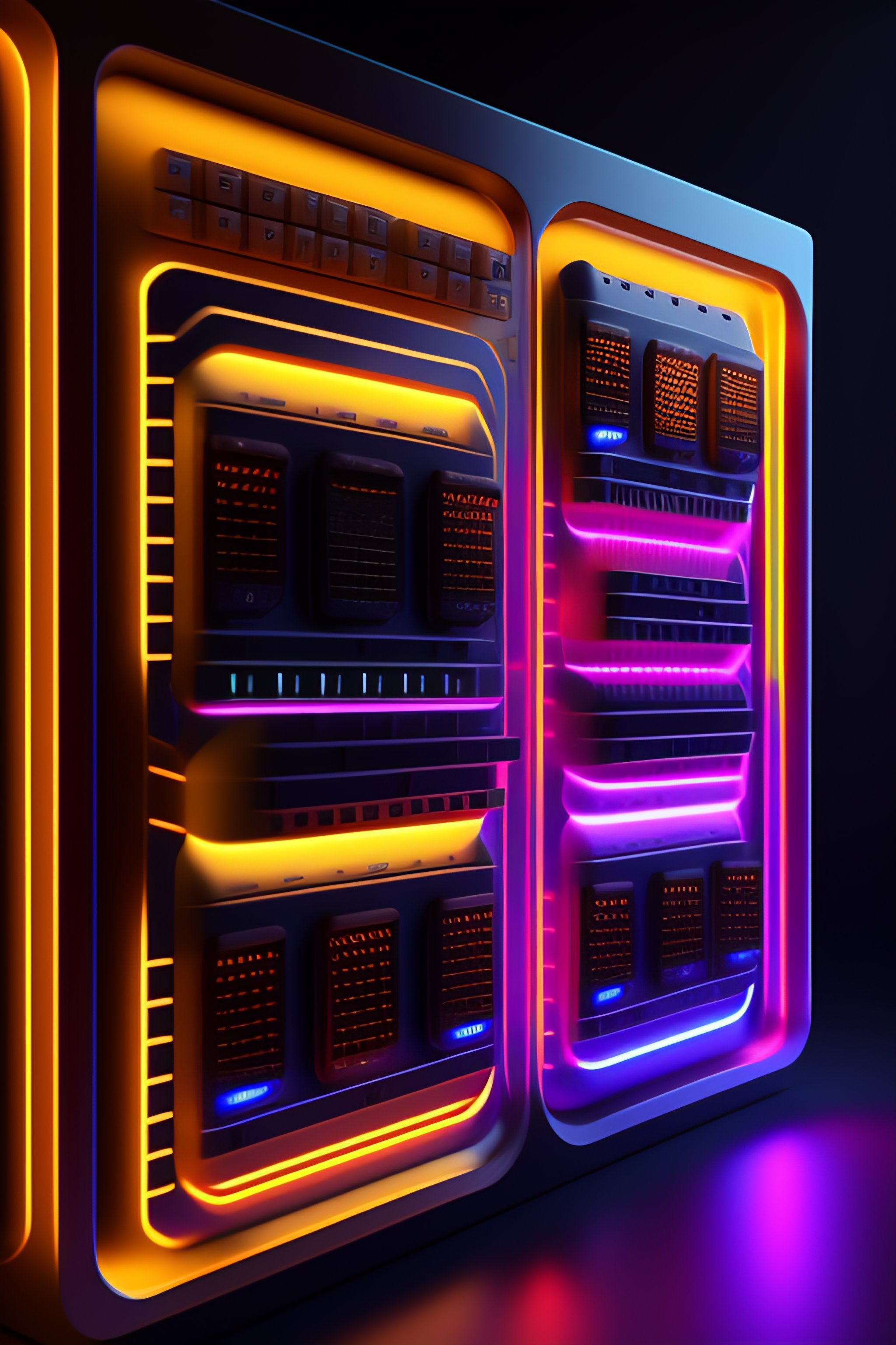 Lexica - A control panel of glowing switches, dials, lights, and charts ...