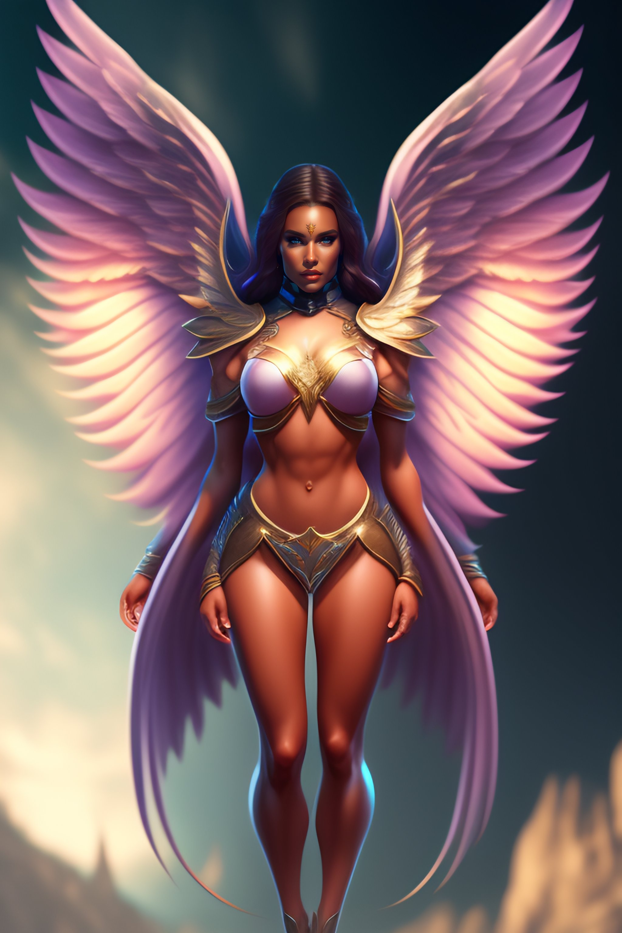 Lexica Fantasy Female Angel With Wings Custom Character Art Digital