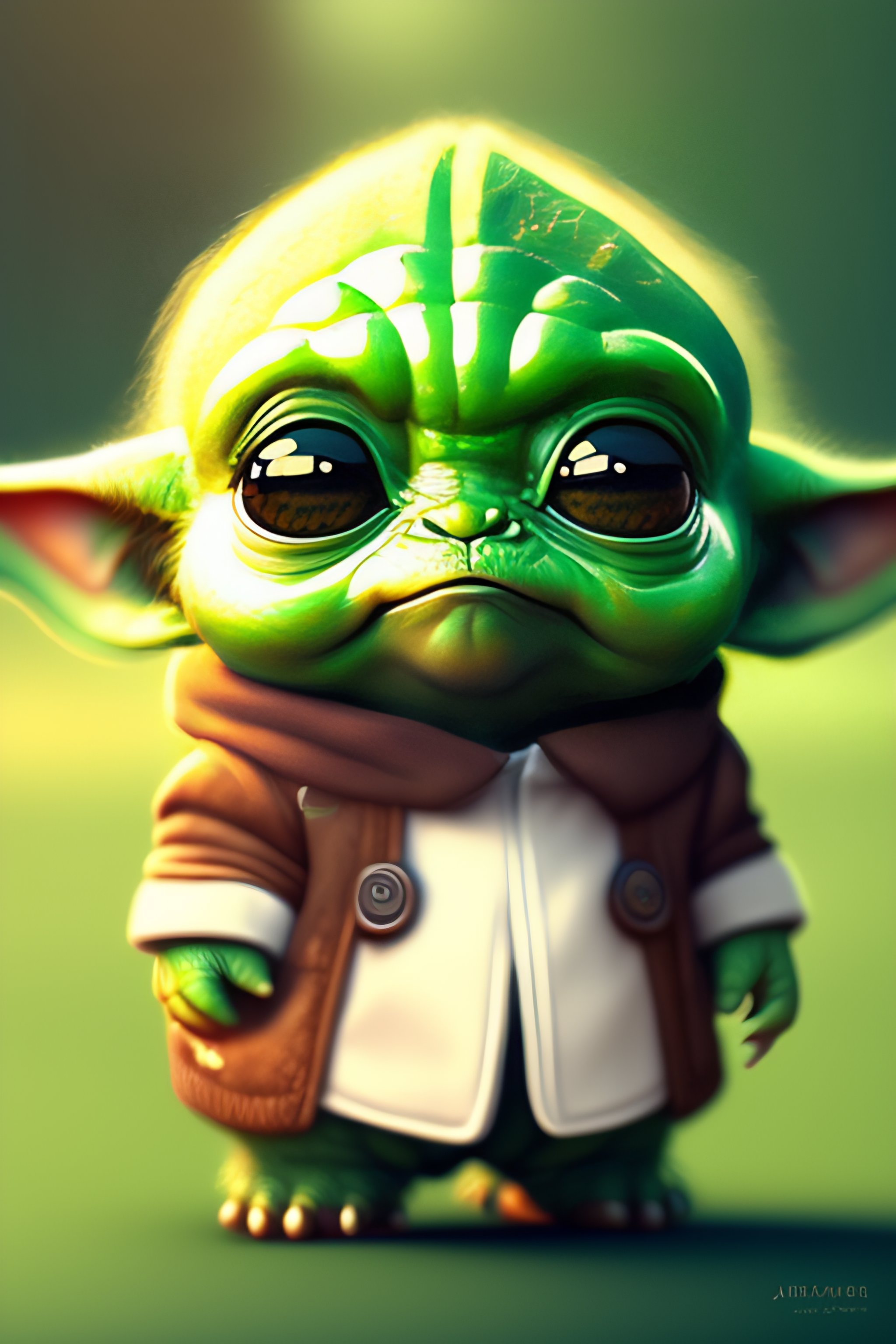 Lexica Cute and adorable baby yoda, Dancing, baby note, fantasy, dreamy, surreal, super cute