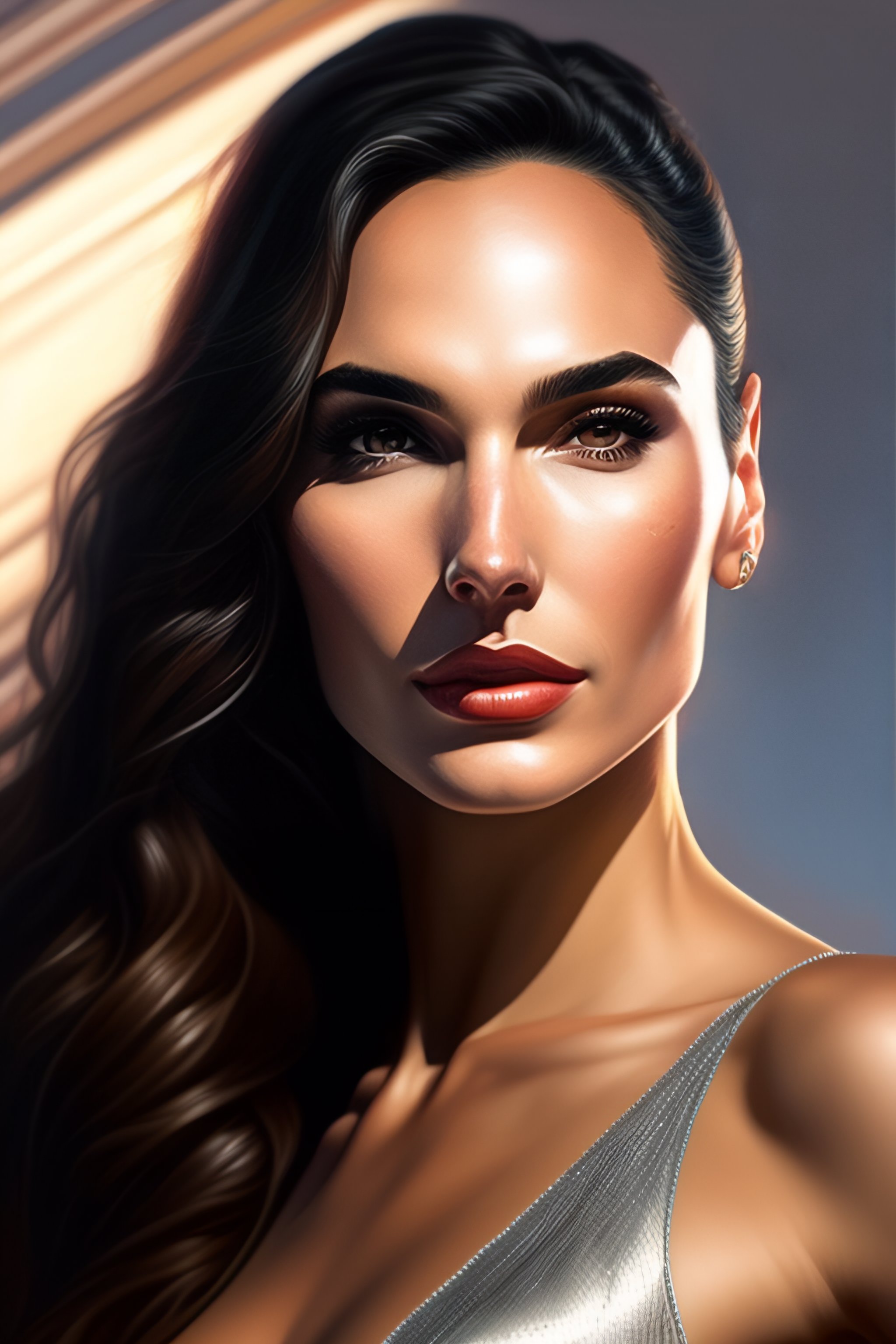 Lexica - Portrait of Gal Gadot with attractive clothing, highly detailed,  sharp focus, smooth, intricate details, full height, concept art, digital  i...