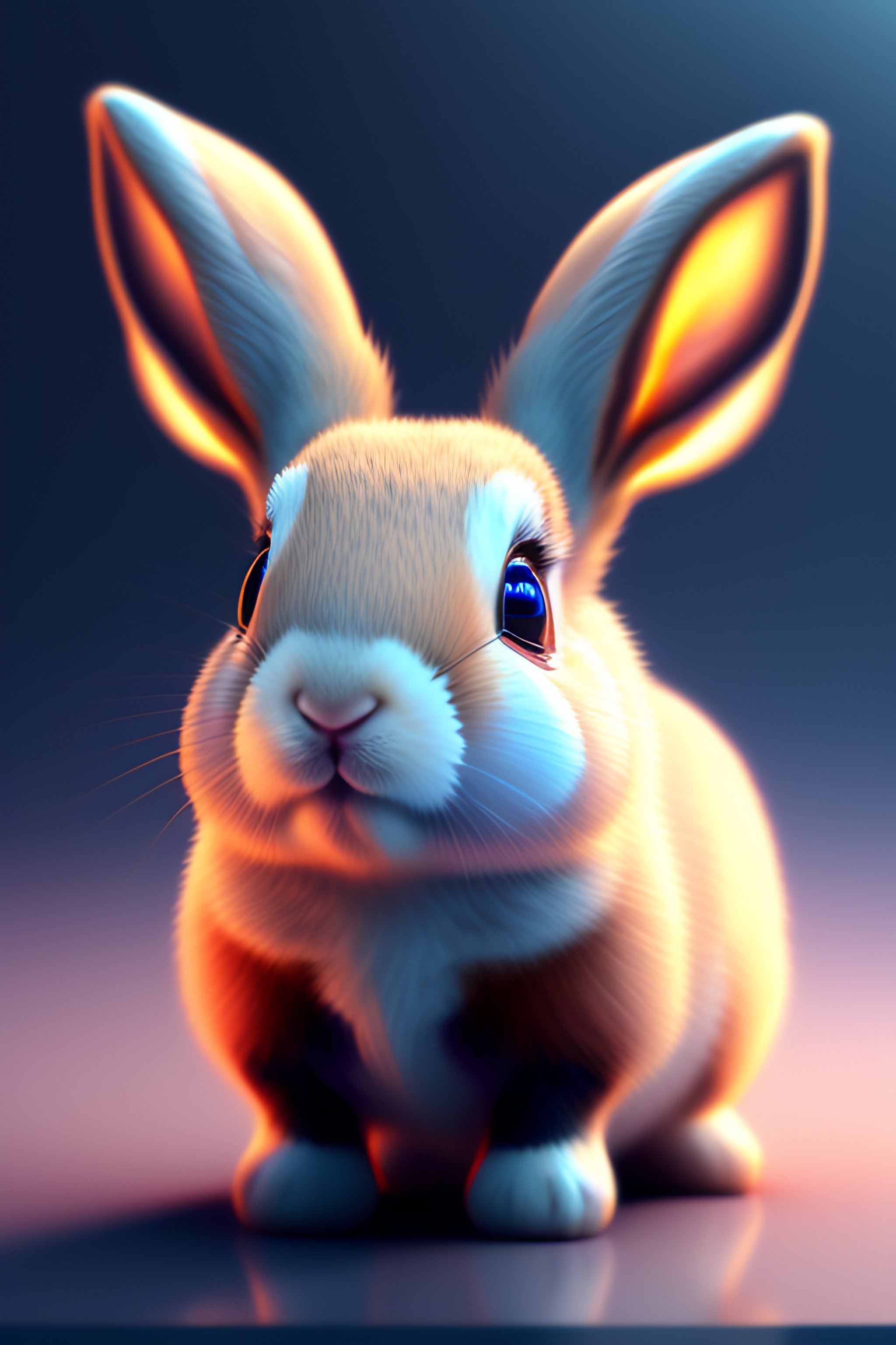Lexica - A cute adorable baby rabbit made of water crystal with low ...