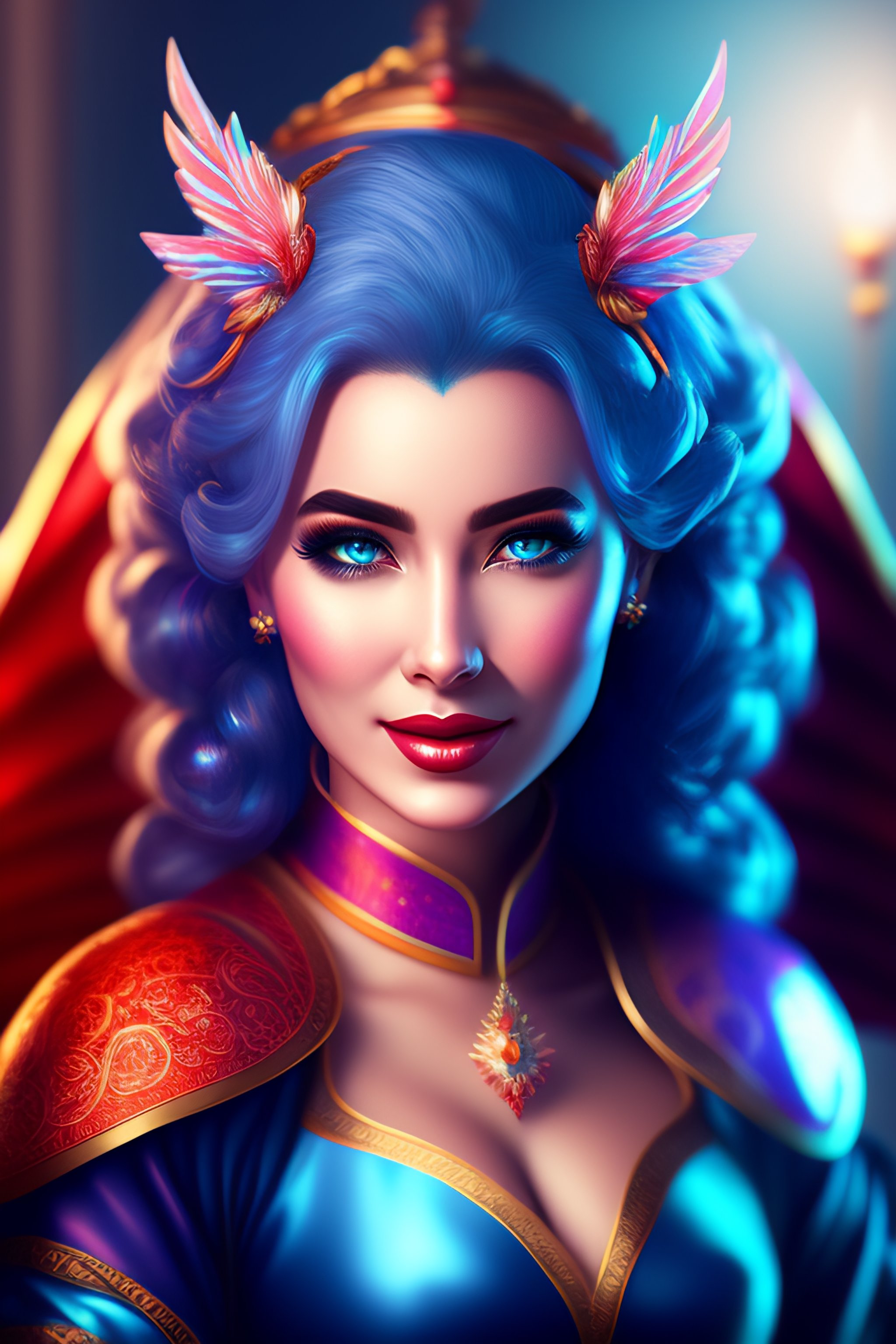 Lexica - Dynamic epic portrait of an +happy female dragon+ in Pastels ...