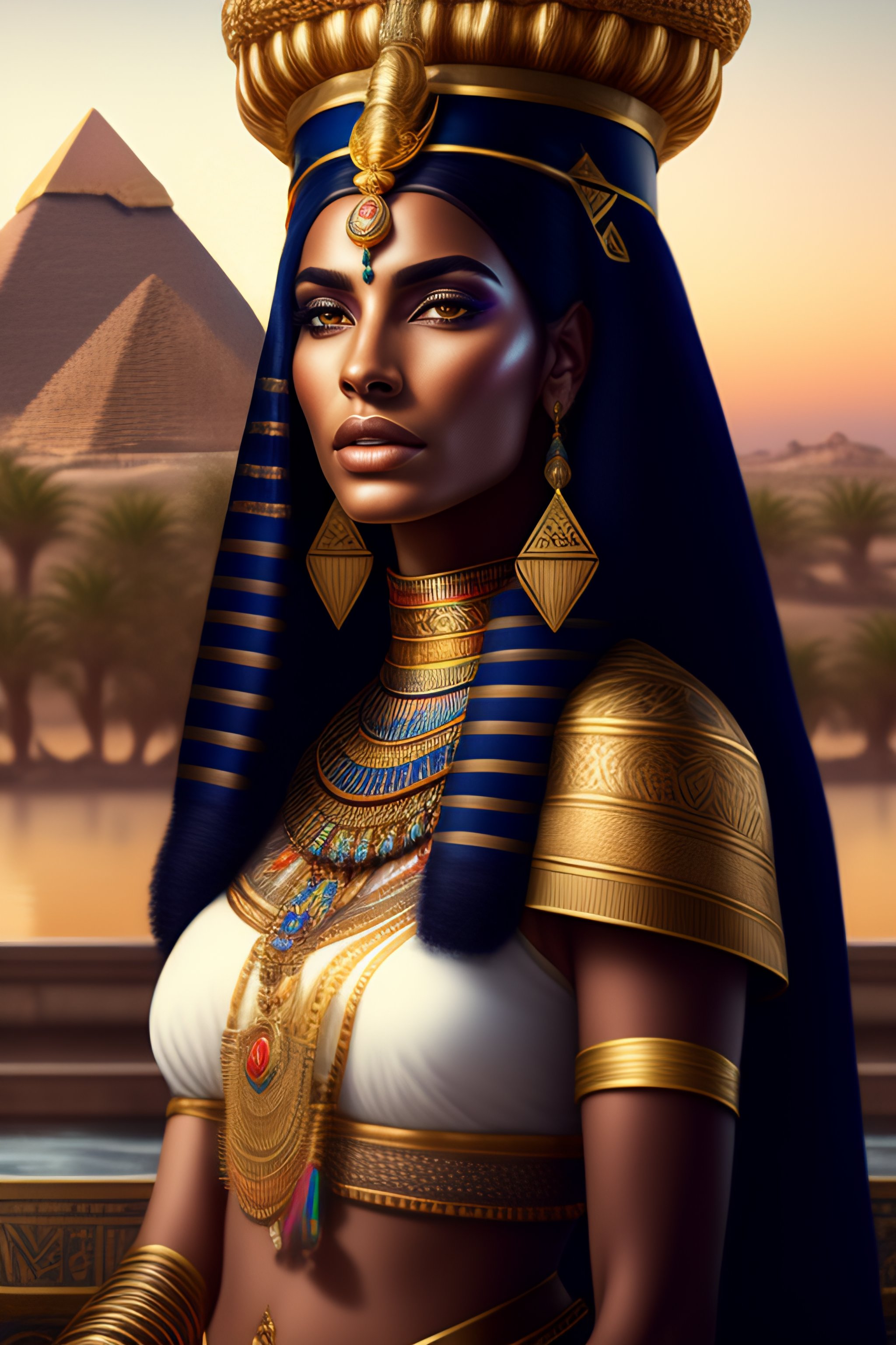 Lexica - Portrait of egyptian queen cleopatra with very beautiful and ...