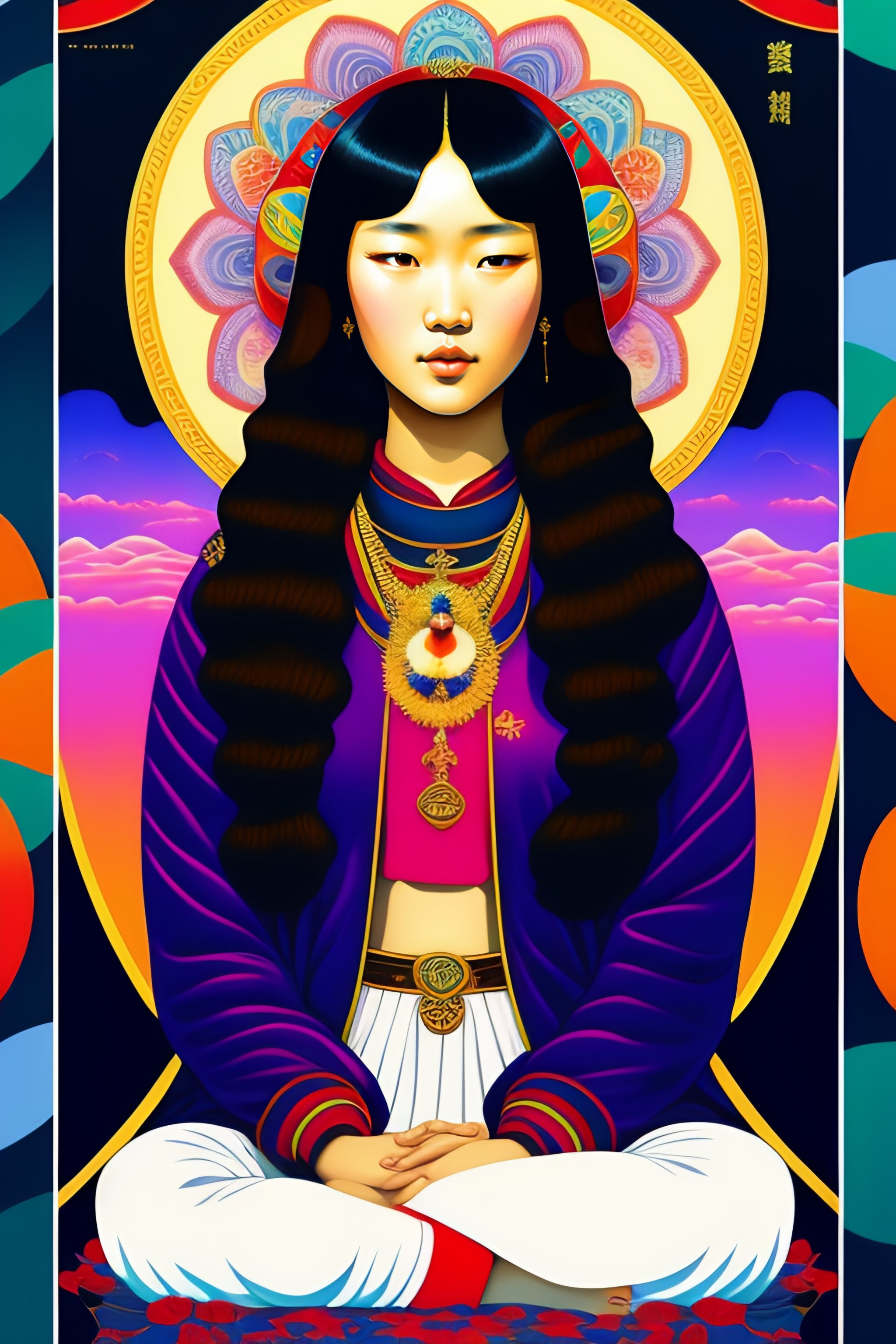 Lexica - Magazine cover poster, full portrait of god in sitting ...