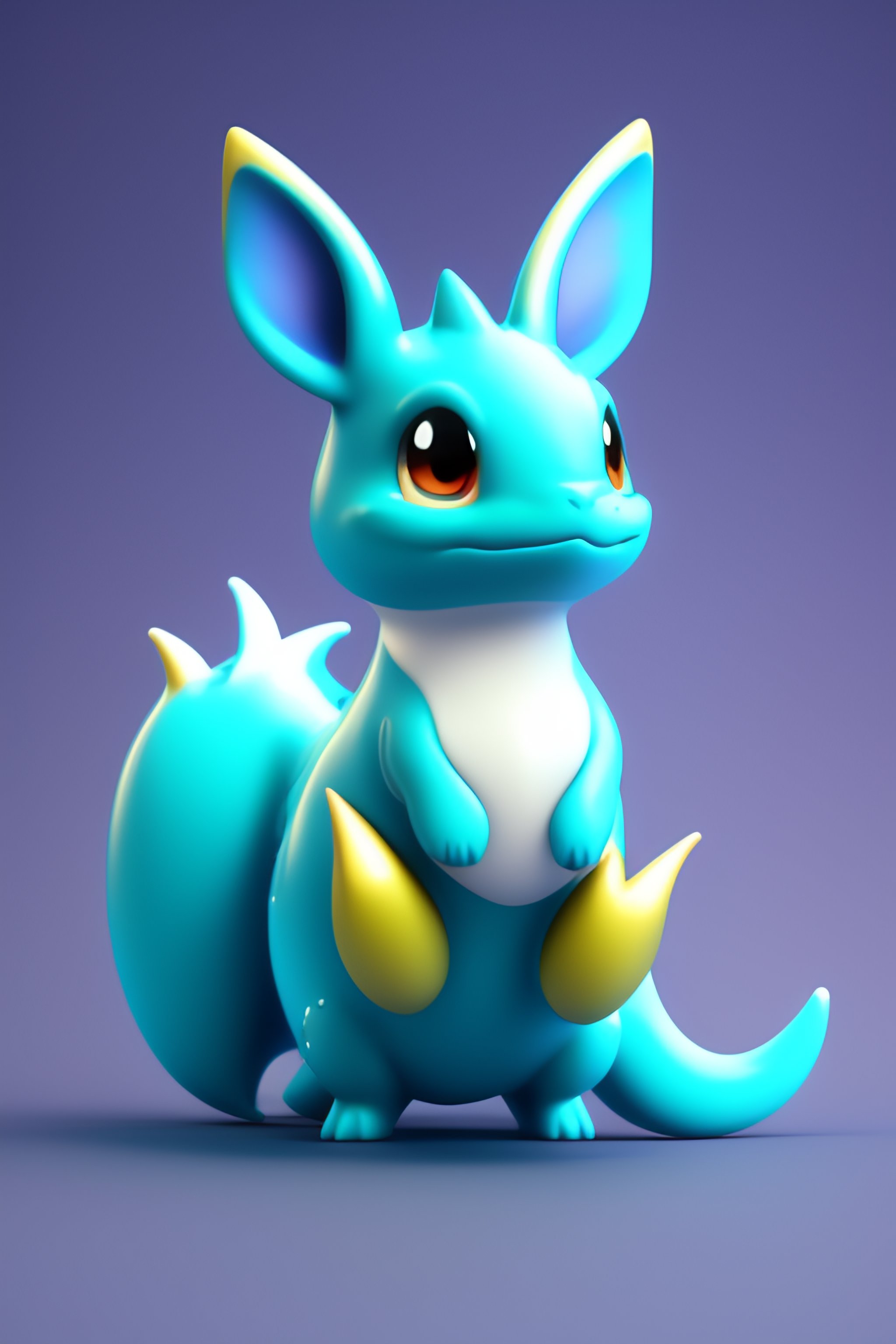 Lexica - Cute 3d render simple cartoon of toy art vaporeon pokemon