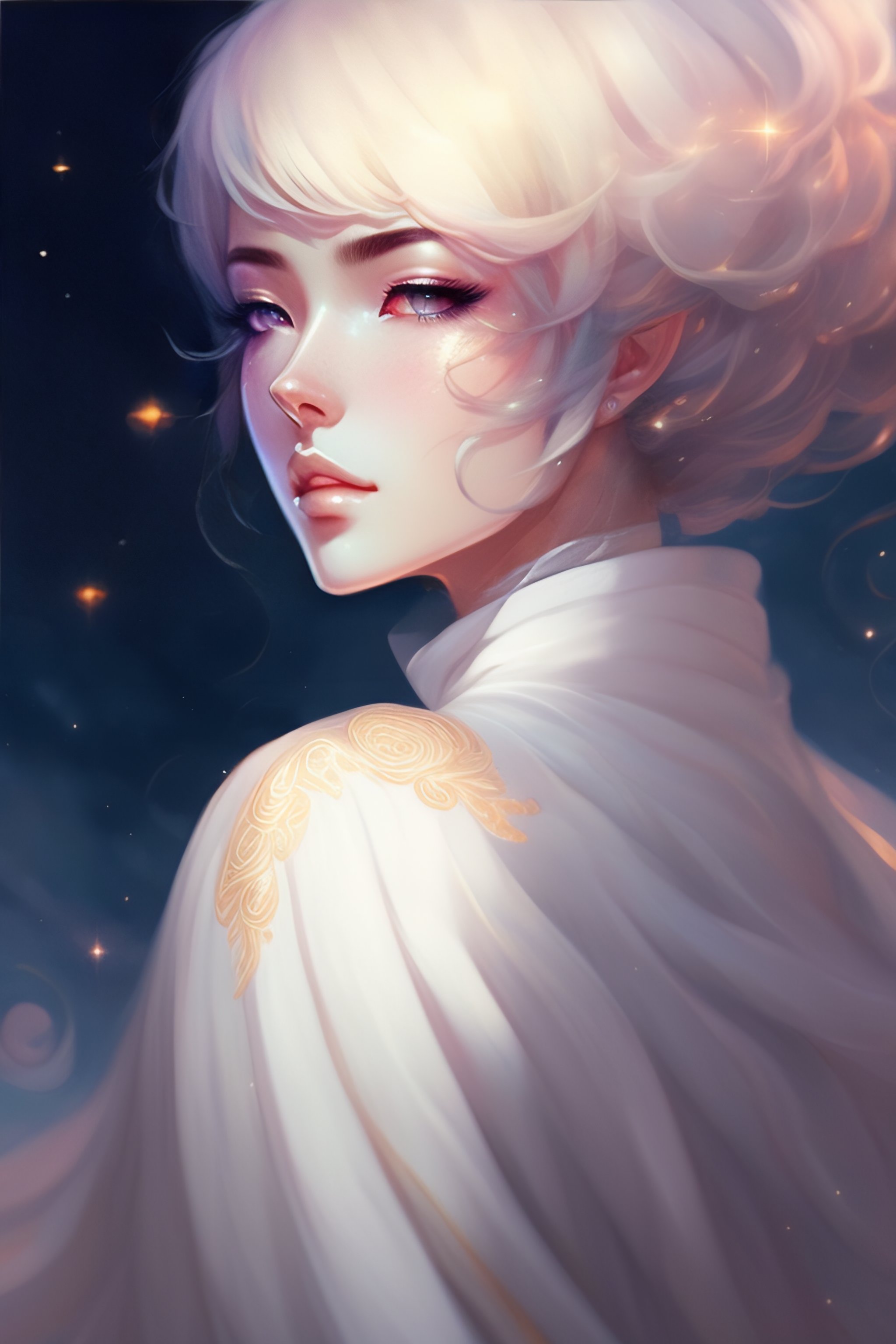 Lexica - Beautiful anime boy with short white hair, character portrait, 1 9  6 0 s, long hair, intricate, elegant, highly detailed, digital painting